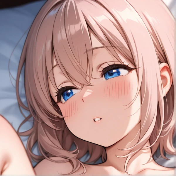 (beautiful cute girl:1.3),(Small breasts 1.0),((beige  hair:1.2)),(lshort hair:1.1),(purple eyes:1.2),(PRİNCESS:1.1),((White neglected:1.2)),open your mouth,(sex,vagina:1.25),(bed room:1.2),close-up Face,((large size penis:1.1)),(fellatio:1.25).