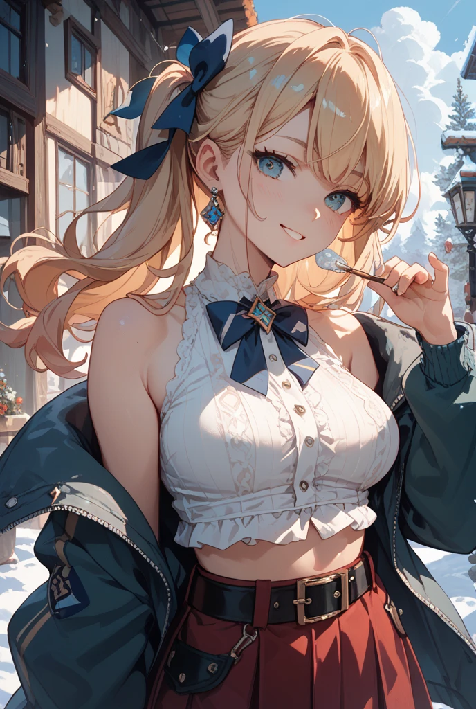 nsfw:1.6, Top quality, ultra high resolution, , (top quality, high resolution, 4K, detailed lighting, shaders, perfect anatomy, perfect proportions), eye of the beholder, (masterpiece, top quality) (top quality, 4K, 8K, high resolution, masterpiece: 1.2), highly detailed, (masterpiece: 1.3, top quality, ultra high resolution, ultra detailed), (top quality: 1.2), perfect eyes, perfect face, (top quality, 4K, 8K, high resolution, masterpiece: 1.2), highly detailed, (top quality, 4K, 8K, high resolution, masterpiece: 1.5), masterpiece, top quality, ultra detailed, top quality, high resolution, 32K CG, very delicate and beautiful, illustration, high resolution, sharp focus, very beautiful and detailed anime face, very detailed eyes, ((masterpiece)), ((best quality)), (super detailed), ((cute)), cute, ((very detailed)), 4K, (8K), best quality, (best quality, 8K, 32k, masterpiece, super high resolution, very detailed, impressionistic:1.2), blurred background, (two arms) , (two legs), (four fingers and 1 thumb) , only one belly button, Bare shoulders.
(Beautiful busty woman in her 20s: 1.1). (Profile: 0.4). (Looking this way: 0.8). (Snowy mountain: 1.7). (pink sky: 1.6). (White Underbust corset : 1.7).(naked: 1.7). (Neatly trimmed blonde pubic hair: 1.4). (Beautiful blonde hair: 1.4). (Shiny long hair: 1.6). (sitting, open legs:1.6),(White checked scarf: 1.5). (Necklace, bracelet, anklet: 1.4). (White fluffy snow boots:1.3). (Bangs swept to the side, showing forehead: 1.4). (Happy smile: 1.4). (Blushing: 1.1) (Dark skin: 1.6). (Perfect proportions: 1.6). (Small pink nipples: 1.3). (Large breasts and nipples not covered: 1.2). (Garter belt:1.7), (Full and beautiful breasts: 1.6). (Perky breasts: 1.5). (Thin waist: 1.2). (Slender figure: 1.2). (Beautiful cleavage: 1). (Realistic facial expression: 1.4). (Realistic background: 1.5). (From the front of the genitals:1.7),