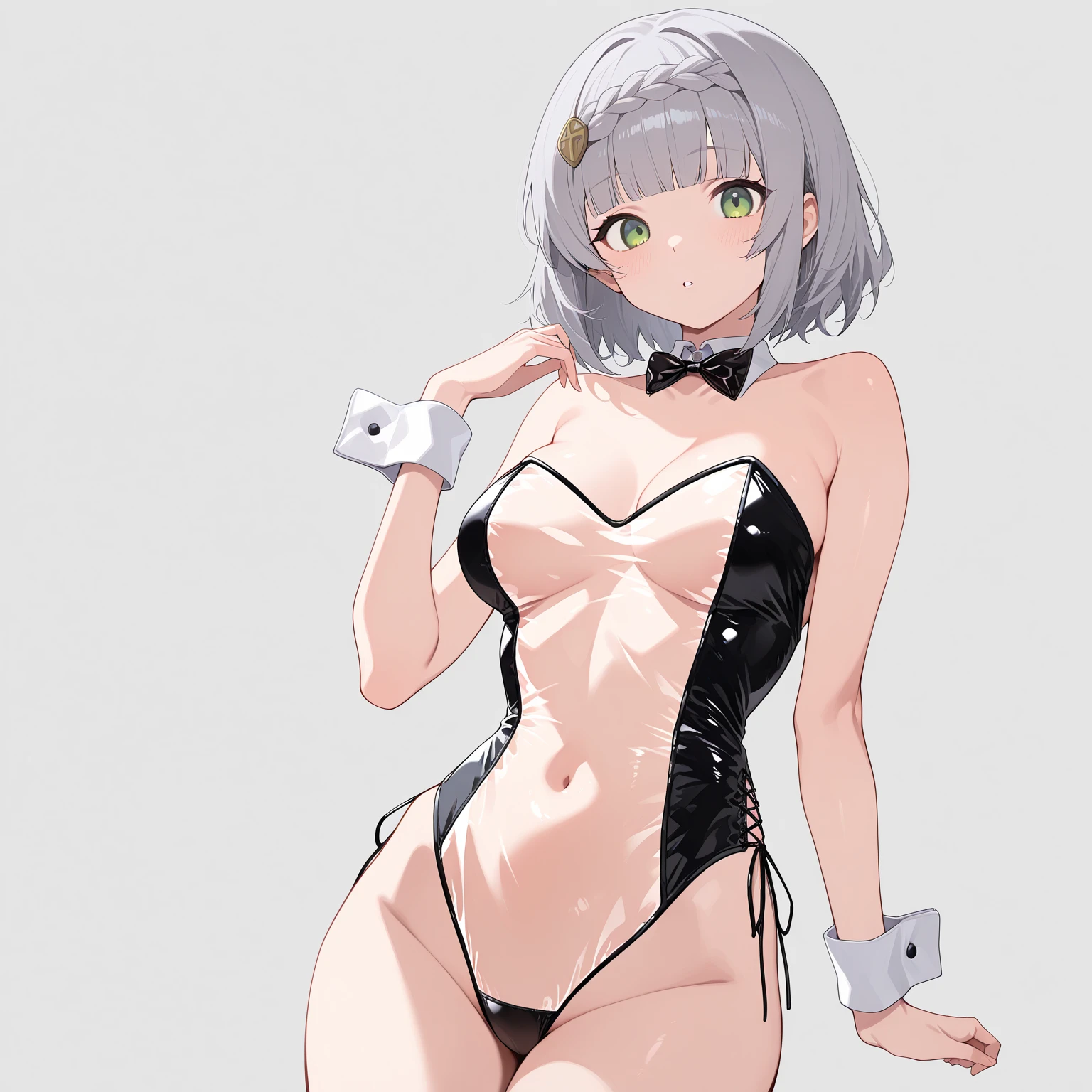 （（Little sister））， realisticlying， best qualtiy， （（（（（revealing breasts： 1.5））））， （（open collared shirt））， （Short coat））））， （Canine ears））））， full bodyesbian， （hot pant）， （20 yrs）， （（Colored tights： 1.5））， （Large breasts： 1.9））））， （Raised  ： 1.8）））））， （（（（（opening legs： 1.8）
