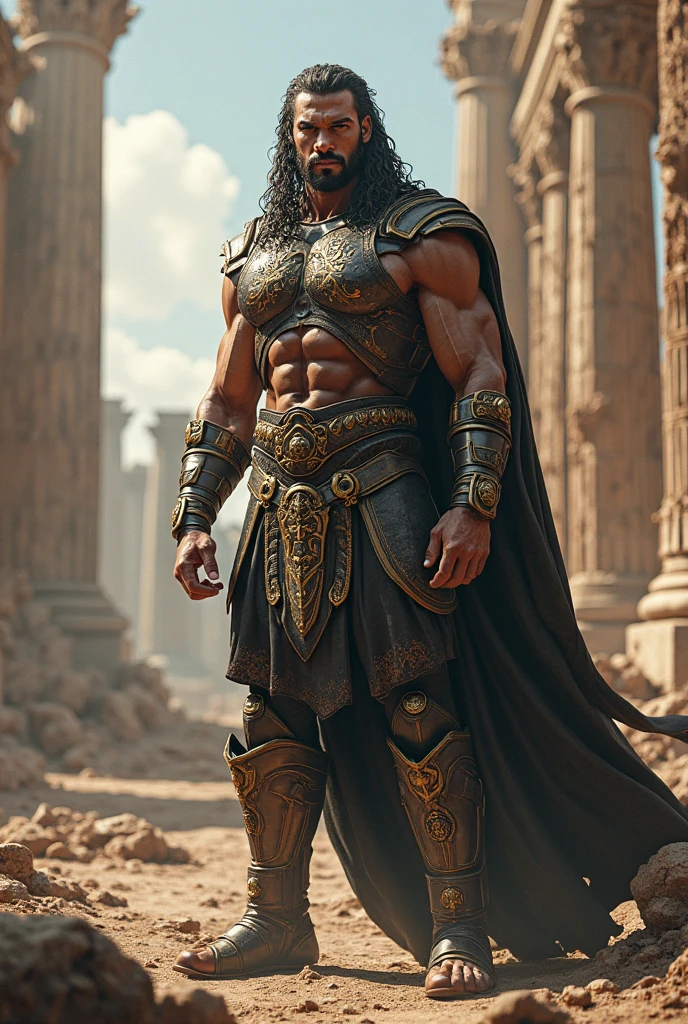 realist, (masterpiece), (photorealist:1.3), ultra detailed, (high detailed:1.2), (Best Quality:1.0), manly, muscular, Tall Man, chest hair, A man in royal costume, 35 years, covered in a small insulting armor, elegant, full body character sheet, big bulge in crotch, MUSCLE BODY, full body view, inside a castle, loincloth made of very fine thread, Haircut, Shadow of six'clock.