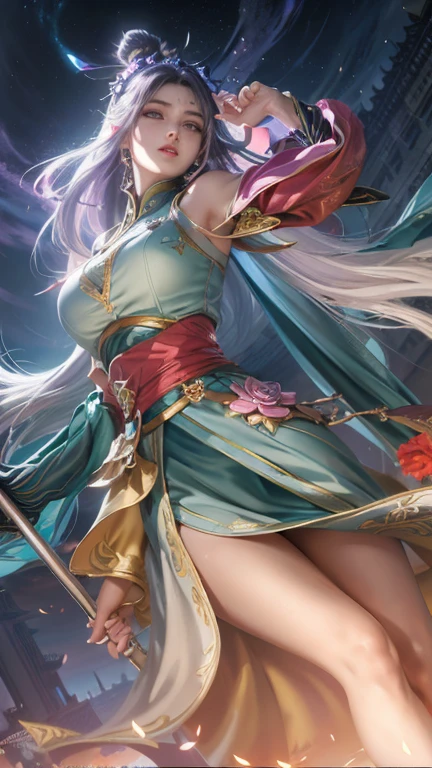 anime girl with a sword and a flower in her hand, artgerm lau, green lingerie, hot body, style artgerm, onmyoji detailed art, ruan jia and artgerm, style of artgerm, inspired by Ju Lian, artgerm and ruan jia, extremely detailed artgerm, artgerm style, artgerm detailed, onmyoji