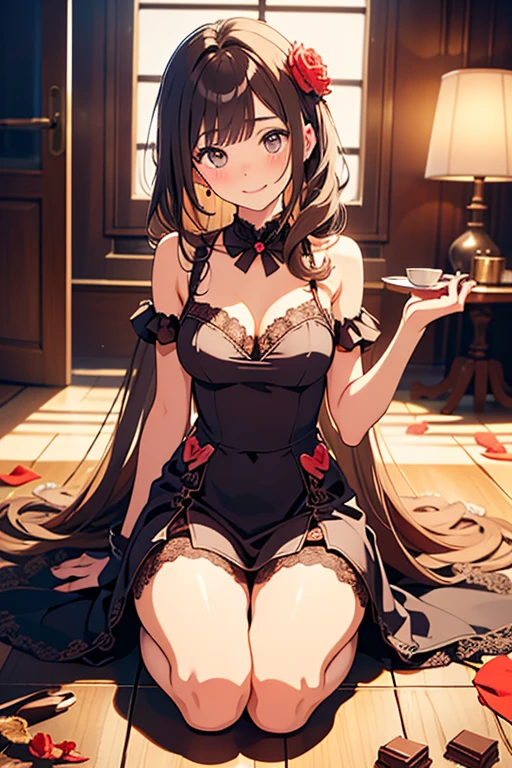 using pantimedies, wavy black hair, piercing look with deep red eyes, average stature, Silky hair with a ponytail hairstyle collected with a red bow with two white lines, with clothes, has a vagina, has breasts, cup of breasts, small breasts, slim, foreground, Session, sitting in her room, standing in his room, wearing pantyhose, using pantimedies, Picardias, short skirt, shoes, blouse with straps, blush, opening her legs making her panties visible, open legs, perfect white panty, Skirt fluttering in the wind, grabbing the skirt with both hands, from below, chubby thighs, big thighs, big ass, seeing the skirt lifted