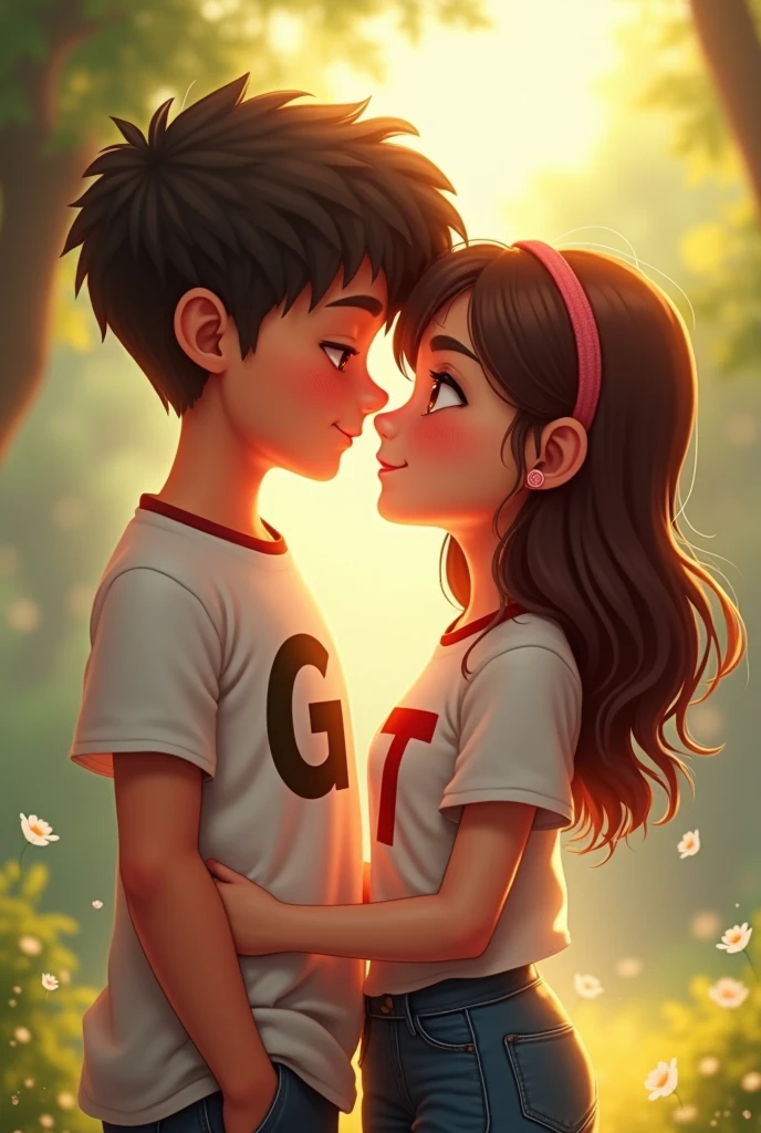 A boy and a girl are sitting on the bike called NS 200He conveys his love to herThere should be a love in the middle and then the picture