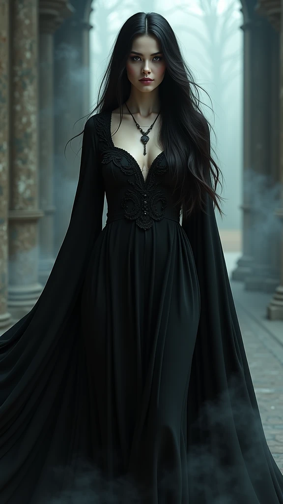 Create a gothic woman with a big ass