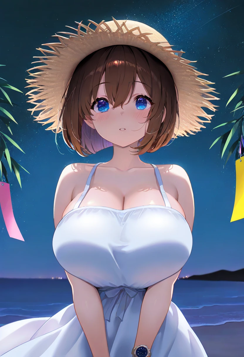 12-year-old cute 1loli:1.3、independent、Look forward、Light eye makeup、Brown Hair Color、Hair blowing in the wind、Quality of actress、Shiny, Ultra-realistic cowboy shot、smile、Watery eyes、look up、Soothing lighting effects、 Ultra-Realistic Capture、Very detailed、High resolution 16k human skin closeup, Skin texture must be natural、Must be so detailed that pores are visible、skin is healthy、Must be of taking off see-through white robe on topless tone、Use natural light and color、High quality photos taken by modeling agencies, Exclusive photographer、smile, break. gigantic huge cleavage of the breasts, areola slip, erect nipples high beams, no bra, navel, crotch