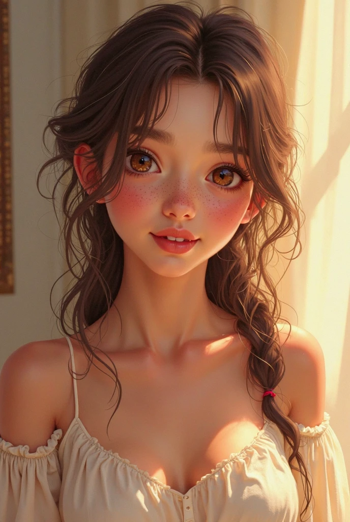 cute 16-year-old girl,A high resolution,tmasterpiece,gigantic cleavage breasts,Huge cleavage,huge areolas,Blushing girl,Soaked transparent clothes,Childlike big breasts,Wear only a layer of white transparent underwear,Pink tips,No coats,Cleanse fair cheeks,Clean and fair delicate body,Clothing that highlights the body,Point the highlight to the chest,Rounded smooth chest,Straight chest,Cute F cup girl