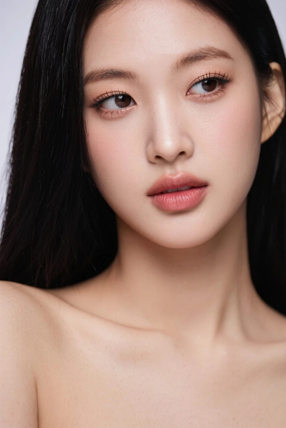 (8k),(RAW Photos),(Highest quality),(masterpiece:1.2),Sharp focus,natural shading,hyper realistic,(Small breasts),Realistic Face,超Realistic Face,Beautiful face,detailed,超detailed,slim,(Black hair straight:1.3),Double eyelids,非常にdetailedな顔,smile,Depth of field,Shiny Hair,leaning forward,(Dark background),natural shading,volumetric lighting,Realistic Skin,Realistic Shadows,