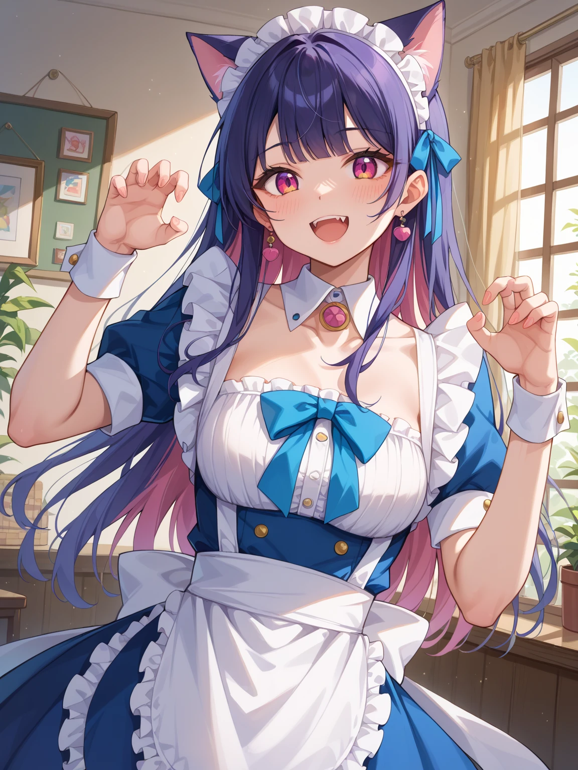 NSFW,Hololive,Akua Minato,twin tails,Maid clothes