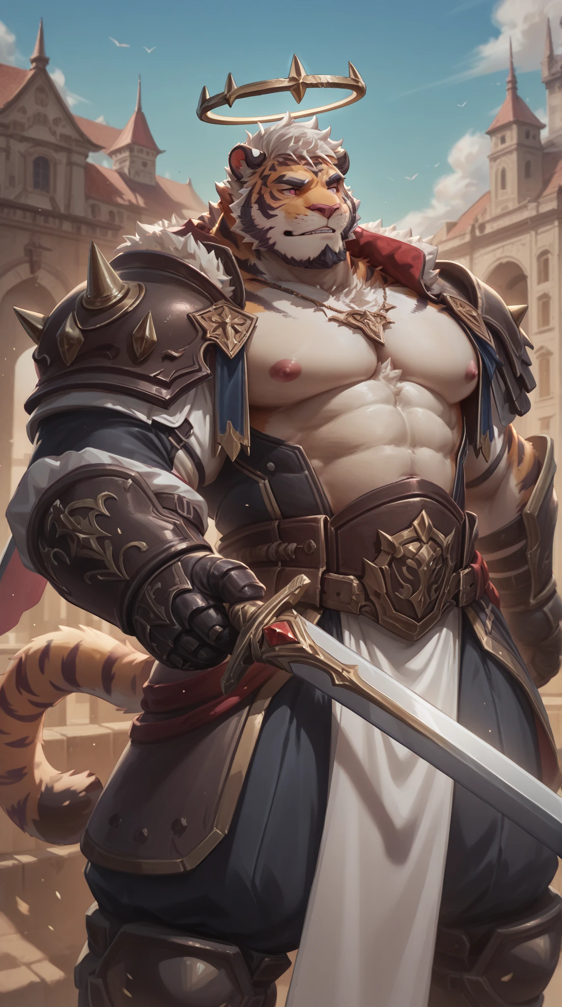 Solo Sexy anthro scalie dragon male mercenary medieval solider, slim endomorph muscular handsone model male apperance, sword scars, worn out rusty skimpy armament, low on hips heavy leather belt, old very worn out skimpy dirty linen material jockstrap, old yellow dirty worn out stains on white jockstrap, studded skimpy armlets breastplate armor, skimpy breastplate, leather bondages, fingerless leather gloves, smelly unwashed husk, dirty body look, blooded husk, blooded armor, desert battlefield, standing in sexy fighting position, close view of full character