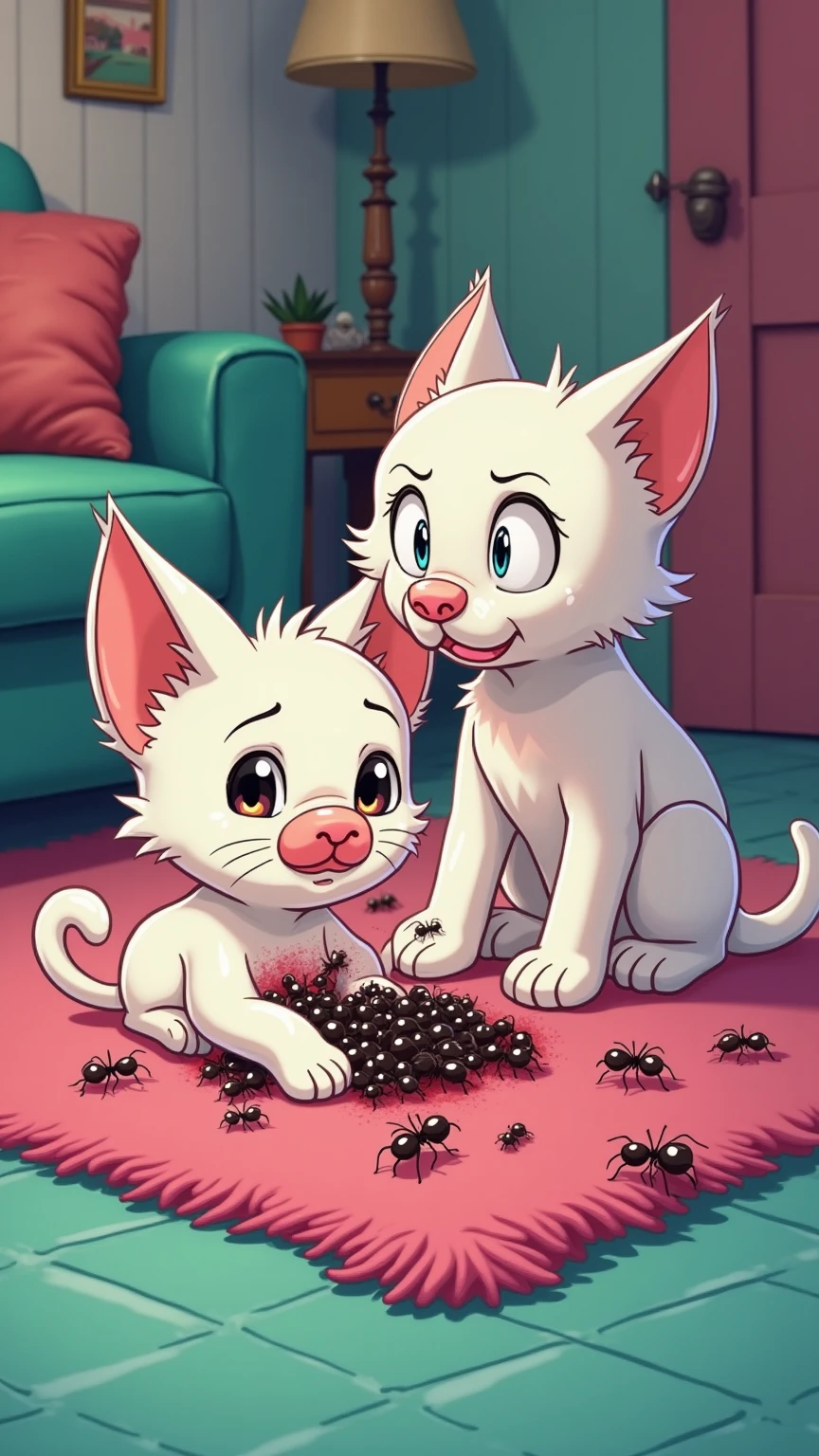 White boy furry cub young on all fours on bed, getting fucked from behind by another white boy furry cub young, cumming a lot, in pleasure, drooling, green gooey slime on paws and on fur