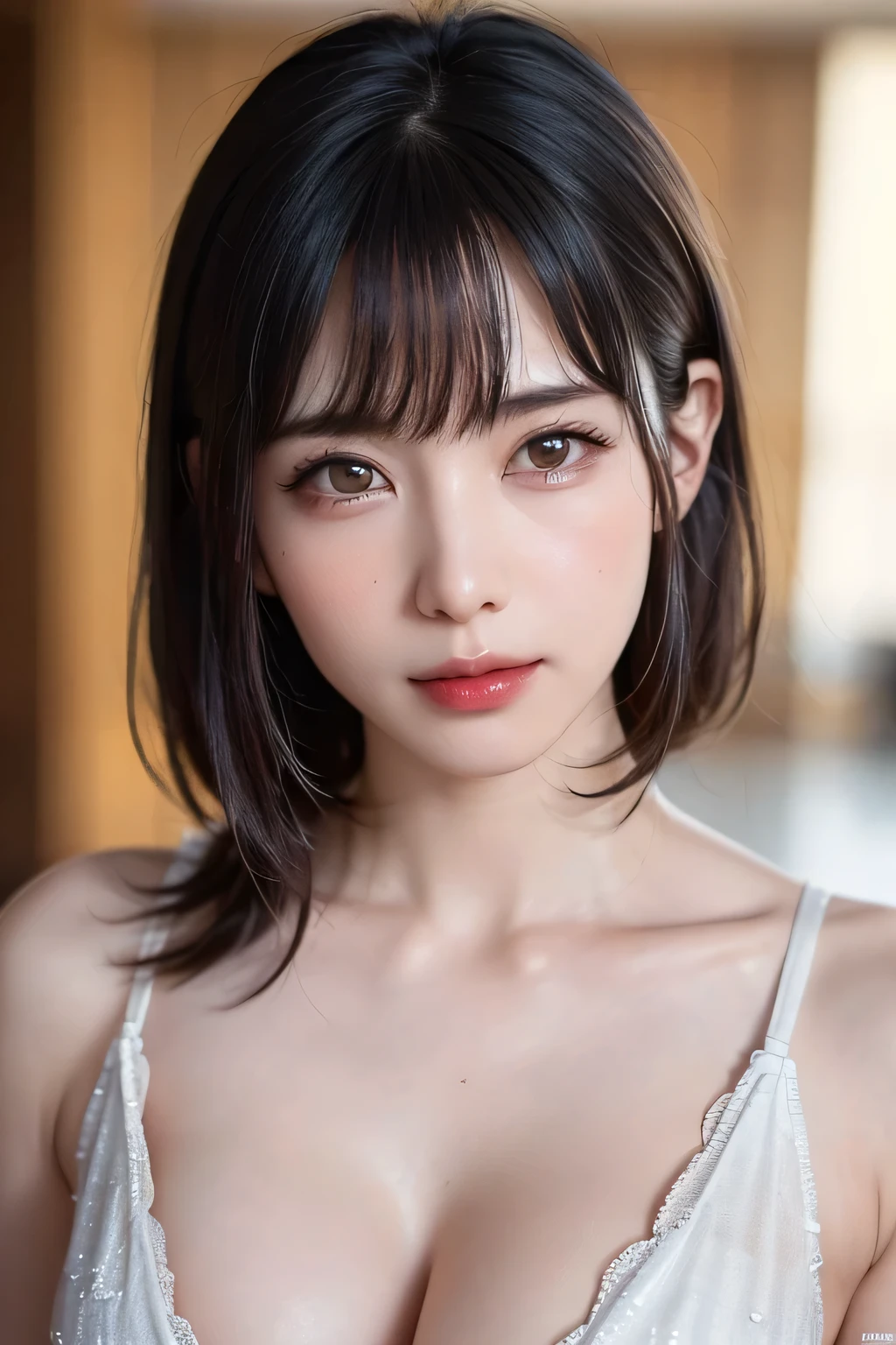 (SFW:1.8、masterpiece, 最高quality),photorealistic realism, 32k, quality, (非常に不条理なquality, Very detailedな詳細, Super Resolution, Crisp and sharp focus, Not blurry, Realisticな茶色_eye), ((Perfect darkness_eyehadows:1.45)), (Very detailed, Beautiful little nose:1.2), (Perfect composition), (Upper Bodyショット), (彼女のFace close-up), Beautiful cheekbones, double eyelid, Digital SLR, 最高qualityのソフト照明,(1 girl, alone, hyper Realistic, Realistic,Realistic, Looking at the audience, 明るい青緑色のeye:1.4,Brunette Short Bob Hair with highly detailed shiny hair, Very delicate and beautiful brightly colored clothing:1.4, Lepangas:1.4), Mouth closed, Upper Body、big chest eye、eyelash、{Hugeな|big chest|Hugeなな|Mega} whole :2, chestの谷間:2、(((Beautiful and cute bangs:2、Jet Black Hair:2、eyeにハイライトを加える:1.4、big chest eye、Short Bob Hair、Glowing Skin:1.4、Looking at the audience、She is very 美しい and cute、Show me your ears、Beautiful long neck、smile、Please laugh、Bangs and beautiful teeth)))、Ideal body type、((school uniform、uniform, blazer、School teacher、Background in front of the school gate、Beautiful cherry blossom tree background))、Beautiful long neck:1.4、(({Huge|big|Hugeな|Mega} chest, chestの谷間:2))、(((Portraiture:2、Face close-up:2、chestのクローズアップ:2)))、((Transparency、clear、Transparent beauty、Gloss))、Perfect Anatomy、((縦長のPortraiture, Attractive woman))