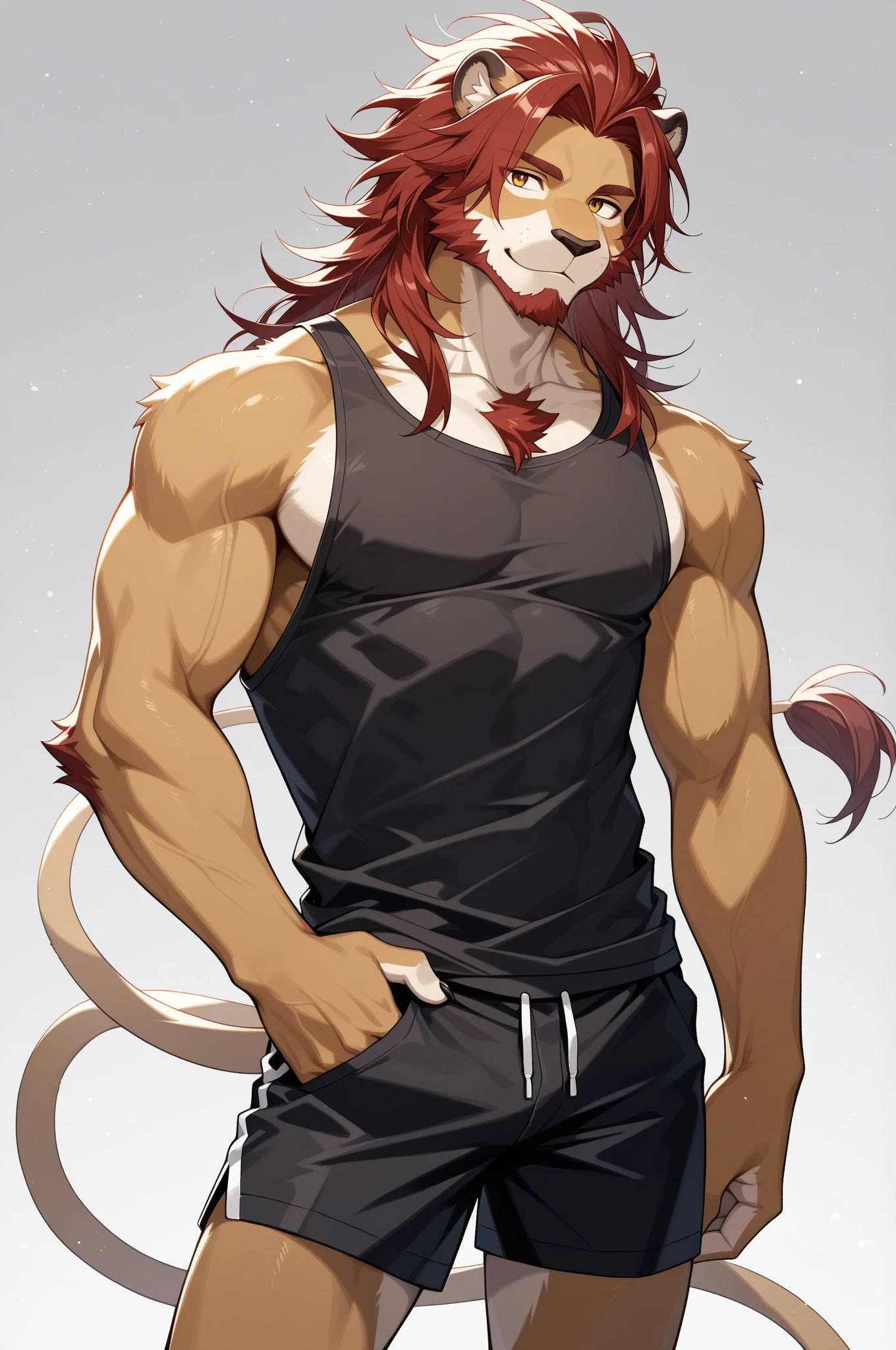 Cat boy tall with long hair and tail and short with massive bulge and the bulge is super wet