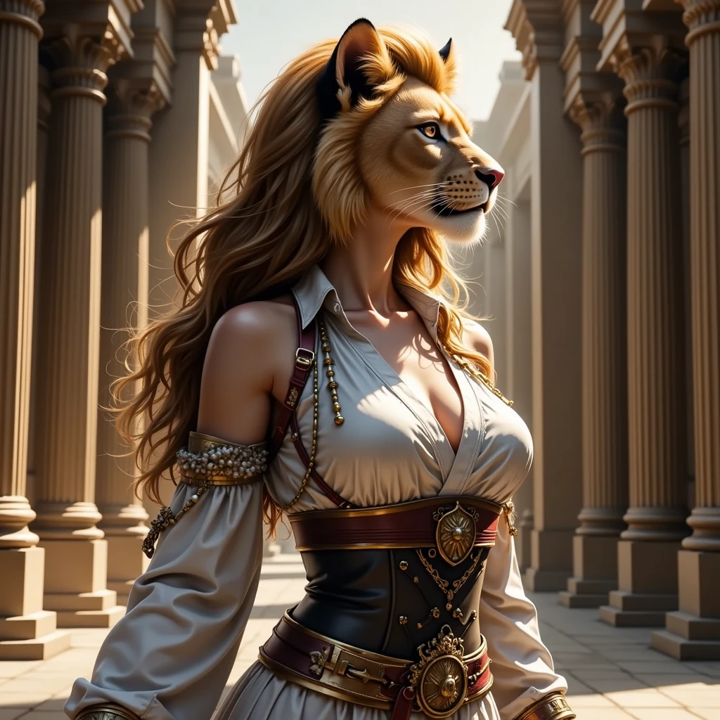 Triss Merigold longhair as Greek goddess Aphrodite large beasts 