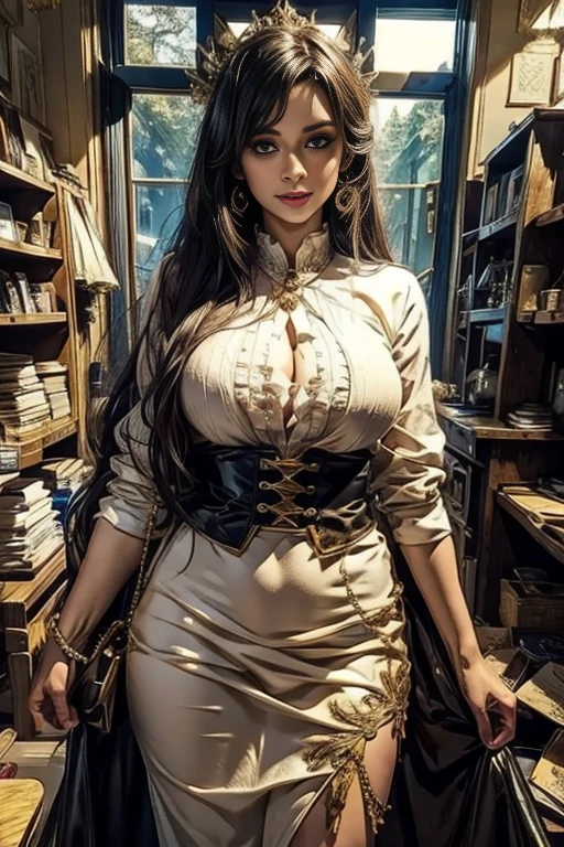 A busty woman with a tight skirt and hair braided into a complex, elegant style is portrayed in a stunning scene. Your braided hair displays a variety of patterns and textures, demonstrating skill and art in creating the hairstyle.
The woman is portrayed with a confident posture, sorridente e orgulhosa, destacando sua beleza e autenticidade. Your facial features are distinct and expressive, reflecting your individuality and inner strength.
The scene is softly lit, highlighting the details of the braided hair and the beauty of the woman. Your presence is captivating, conveying a sense of grace and determination.
This depiction of a black woman with braided hair is a celebration of black culture and beauty., capturing the elegance and pride of a traditionally significant hairstyle. na rua na praca