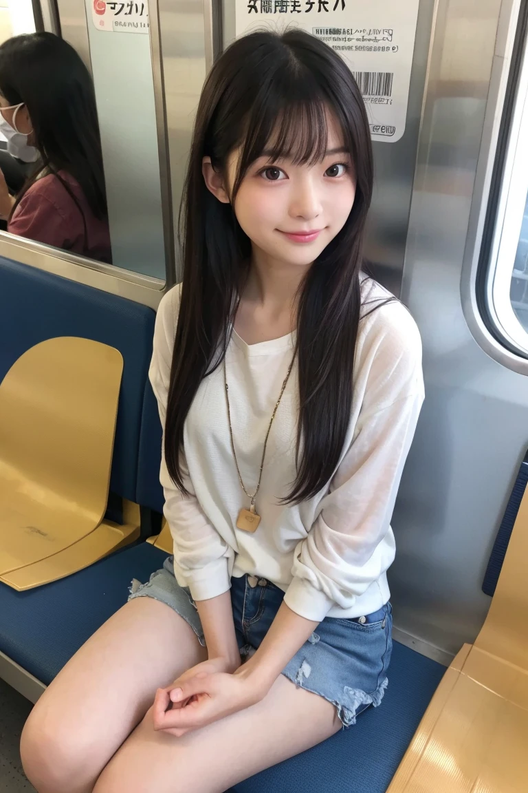 high school girl、Leg spread、Open up、peace sign、Creampie