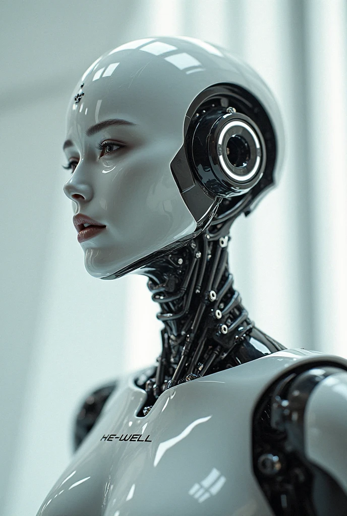 An image without a background, that it be a robot with its hand up and open 