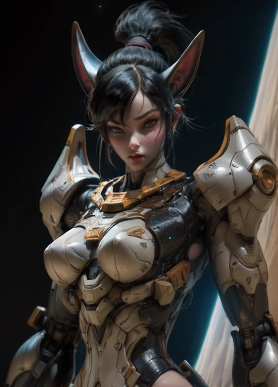 complex 3d ultra detailed render of a cyborg porcelain woman, 1girl, ((furry, anthropomorphic furry cat, best quality: 1.2)), realistic eye details: 1.2), robotic parts, beautiful soft light, rim light, vibrant details, luxurious cyberpunk, hyperrealistic, anatomical, facial muscles, electrical wires cable, microchip, elegant, beautiful background, octane render, apple style, best quality, masterpiece, illustration, extremely delicate and beautiful,  CG, unit, wallpaper, (realistic, photo-realistic: 1.2), amazing, fine details, masterpiece, best quality, official art, extremely detailed CG unit 8k wallpaper, incredibly absurd, sexy robot, skeleton mechanical cat, android, surrealism, doomsday, (high-tech prosthetics: 1.2), short black fluffy hair, perfect body, intricate dark blue blood vessels, pov, blurry foreground,  Close-Up, 8K, Masterpiece, Super Detail, Best Quality