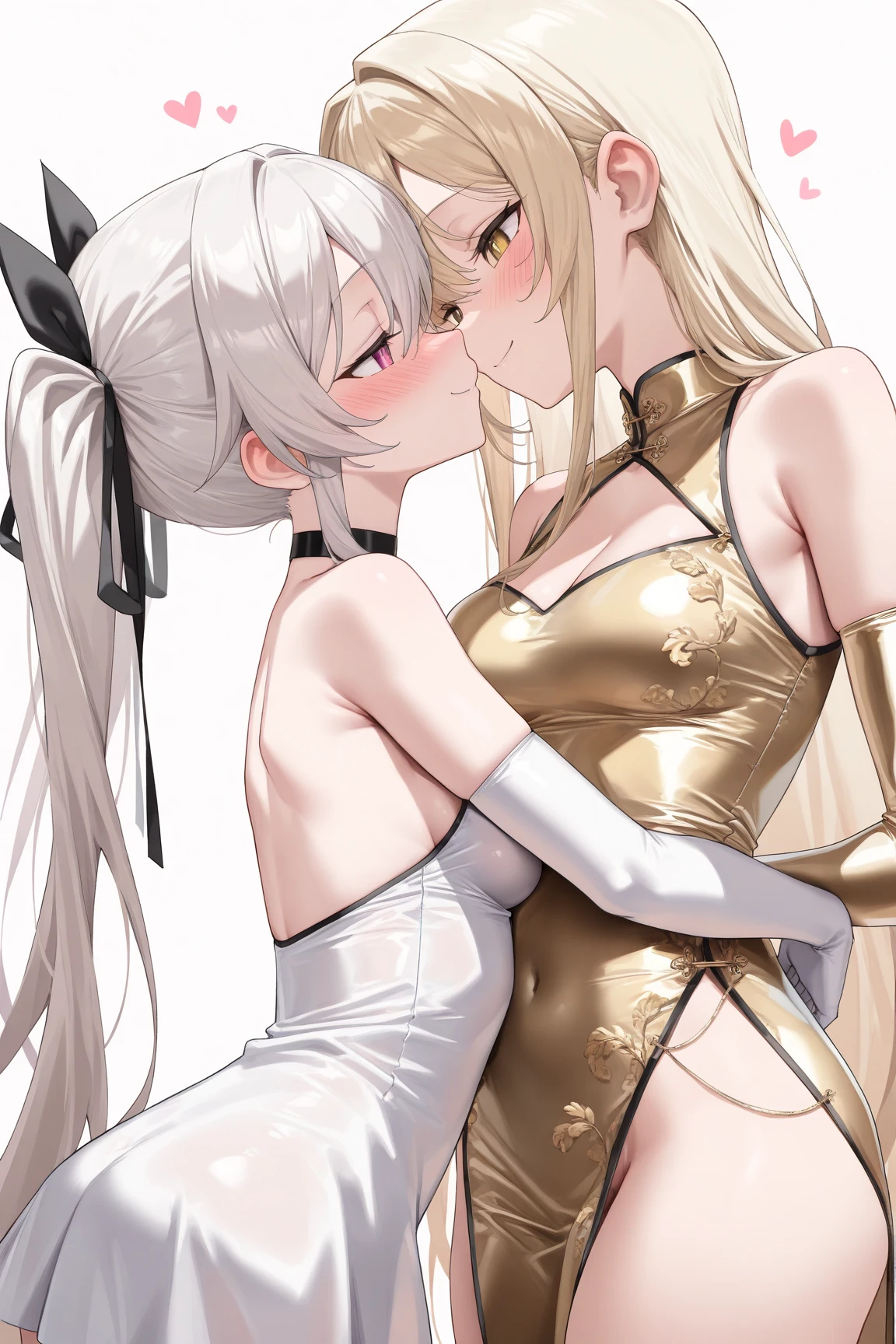 ((perfect limbs:1.4)),2 cute anime japanese girls, beautiful detailed eyes, beautiful detailed lips, extremely detailed eyes and face, long eyelashes, small nose, big breasts, slim, classroom, lesbian couple, kissing, (best quality,4k,8k,highres,masterpiece:1.2),ultra-detailed,(realistic,photorealistic,photo-realistic:1.37),beautiful lighting,vivid colors,soft focus,intricate details,((white stockings:1.4))from blow