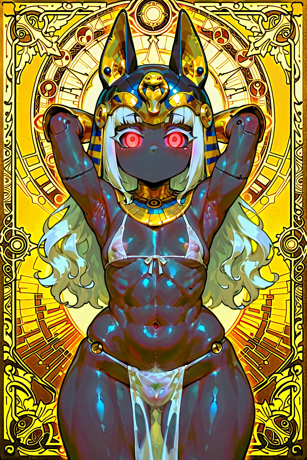 (best quality:1.3), masterpiece,(female , 10years old, toddler body, ultra cute kawaii:1.8), pretty baby face, detailed cute face and eyes,(disproportionate breasts:1.0),(flat chest:2.0),standing, sexy pose,(heart-shaped pupils:2.0),(anger:1.5),(long tongue:1.9),(disproportionate muscles:1.0),(muscle:0.4),(abs:0.6),(toned:0.2),(Hypnosis:2.0),(sweating:1.8),1girl,1boy,(gold eye:1.9),(gold hair:1.3),(baby face:1.4),(face forward:1.5),(eyes without light:1.8),(NSFW:1.5),(pubic hair:2.0),(haileg leotard:2.0),(vaginal sex:2.0),(huge penis:2.0),(cum in pussy:1.9),(muscle legs:1.5),