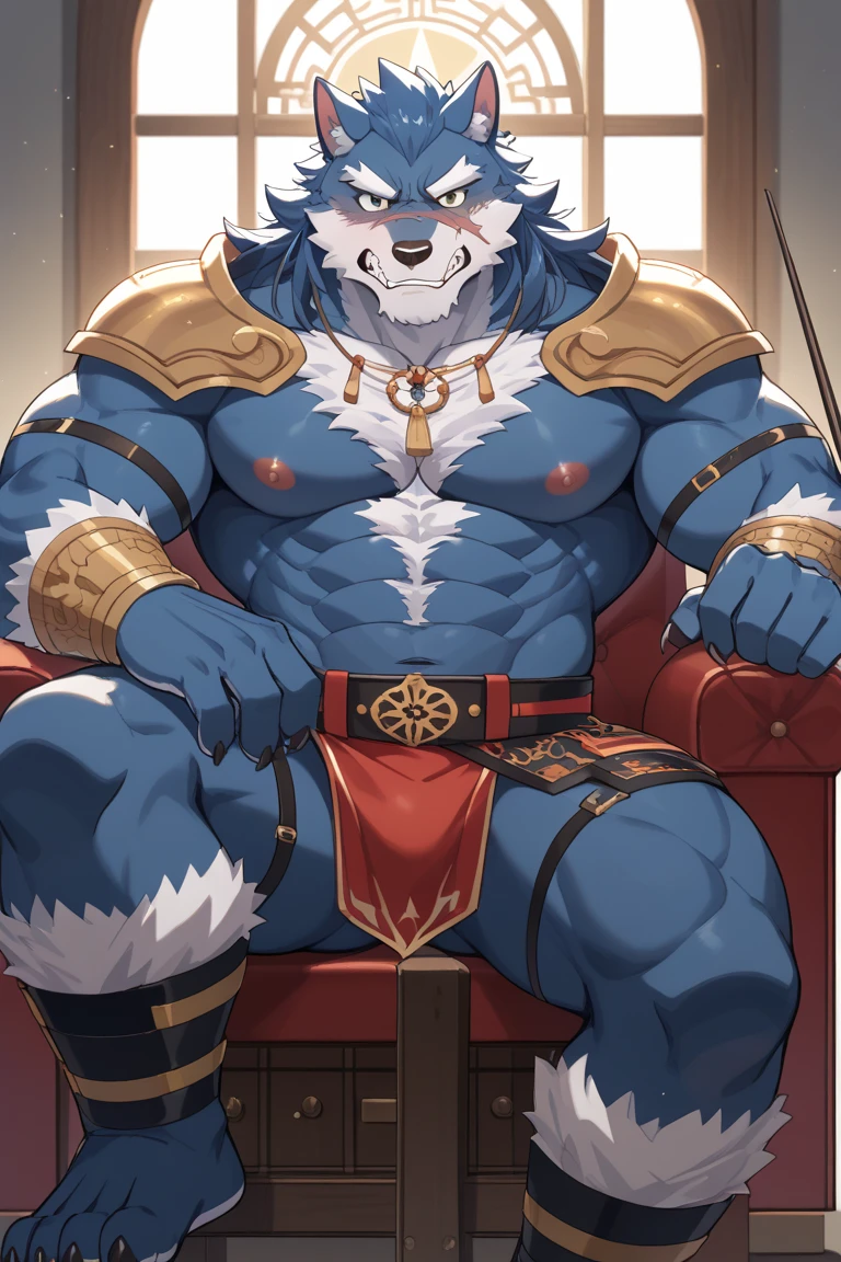 A burly, virile, and hairy dragon, exuding the irresistible charm of a himbo muscle daddy. His middle-aged features, adorned by a long, bushy beard and a thick mustache, reveal a life of experience and adventure. His body, sculpted into a warrior's build and a bodybuilder's physique, is a testament to his unyielding dedication to physical fitness. The hair on his chest and belly forms a carpet of thick fur, while his hairy arms and legs are adorned with a natural, untamed layer of hirsute. Every muscle on his overmuscular and musclebound frame is defined and bulging, veins pulsing beneath the surface, hinting at his incredible strength. Despite his advanced age, his grey hair only adds to his handsome and dreamy appearance.