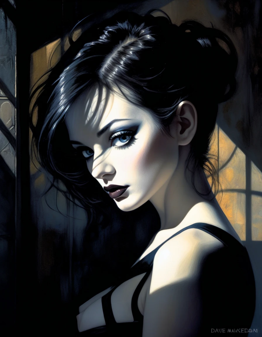 very sexy girl, long black hair, glasses,  and , pronounced , small breasts,  look, beer, large window with views of the night, stars, moon,(art inspired in Bill Sienkiewicz). oil painting) (best quality,4k,8k,highres,masterpiece:1.2),ultra-detailed,(realistic,photorealistic,photo-realistic:1.37),intricate details,vivid colors,sharp focus,professional,Dave McKean artwork, oil touch of surrealism,oil painting style,portrait,woman,beautiful detailed eyes,beautiful detailed lips,dreamlike atmosphere,shadow play,soft lighting,playful pose
