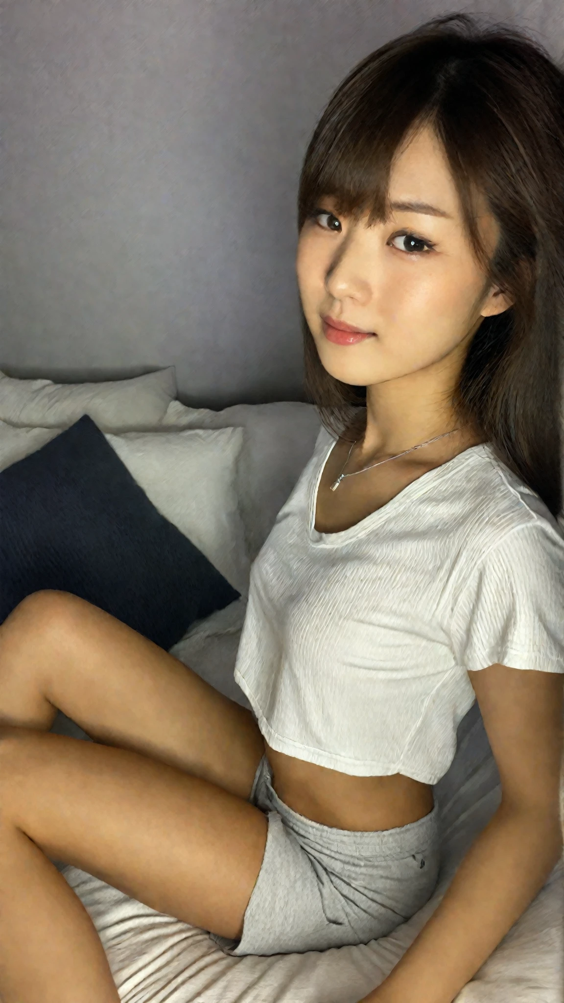 masterpiece , bestquality, ultra-detail, Photograph, Extremely Delicate and Beautiful,high-res, 1girls, 25 years old, Cute Japanese Girl, Cock in pussy, Creampie, small breasts, Plump lips, Wavy Hair,Short Hair Hair, One small mole under the eye,
detailed eyes,detailed facial features, Arm Details,detailed fingers,detailed legs,
Bedroom,laying on bed, NFSW,
Perfect dynamic composition, Beautiful detailed eyes , Naked bottom, sexy face, The face felt joyful., ((A face at the peak of sexual arousal)), ((The face has feelings. )),
(Blue Light), grain of film, single lens reflex camera, Lens focal length 35 mm