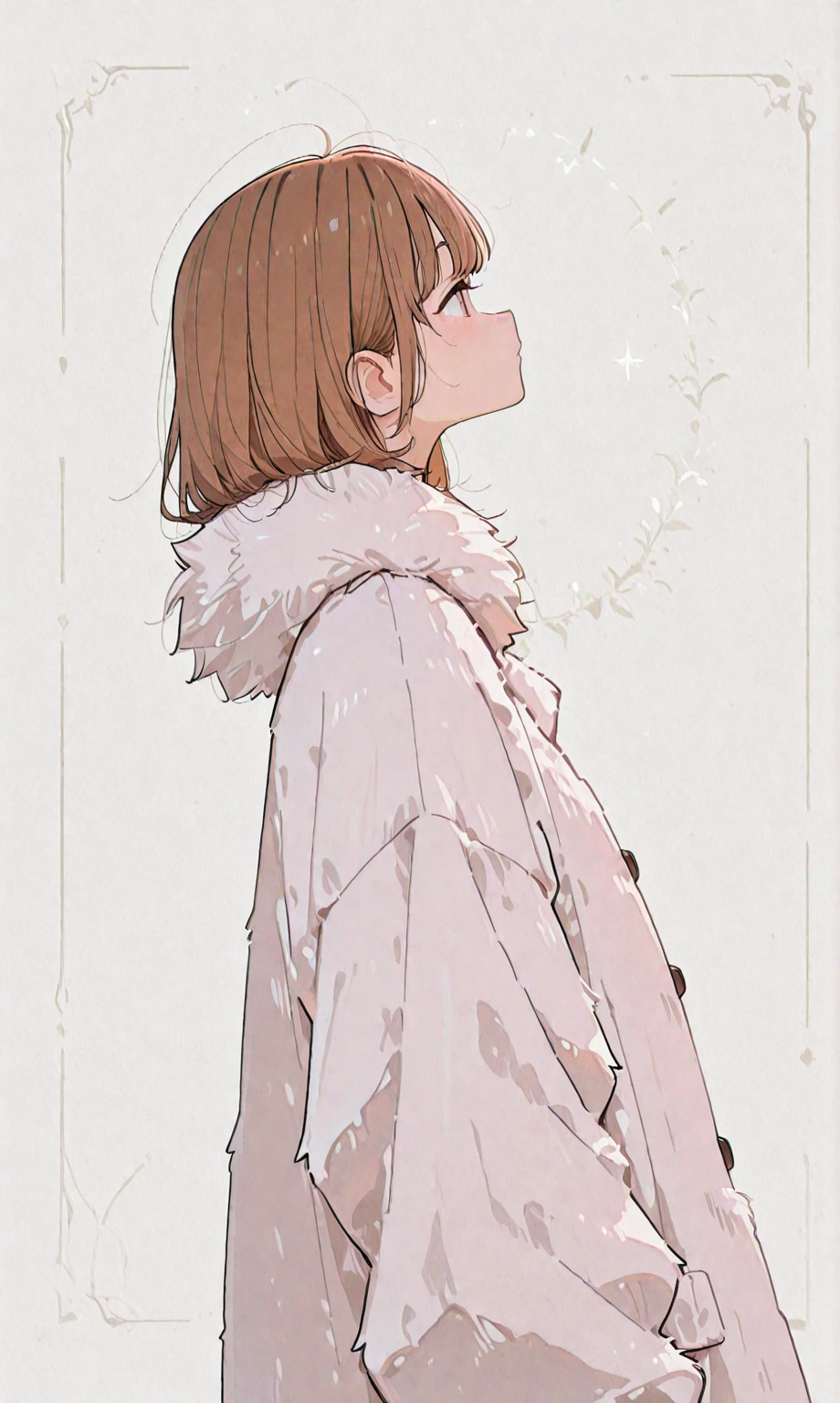 young woman,  fur coat 