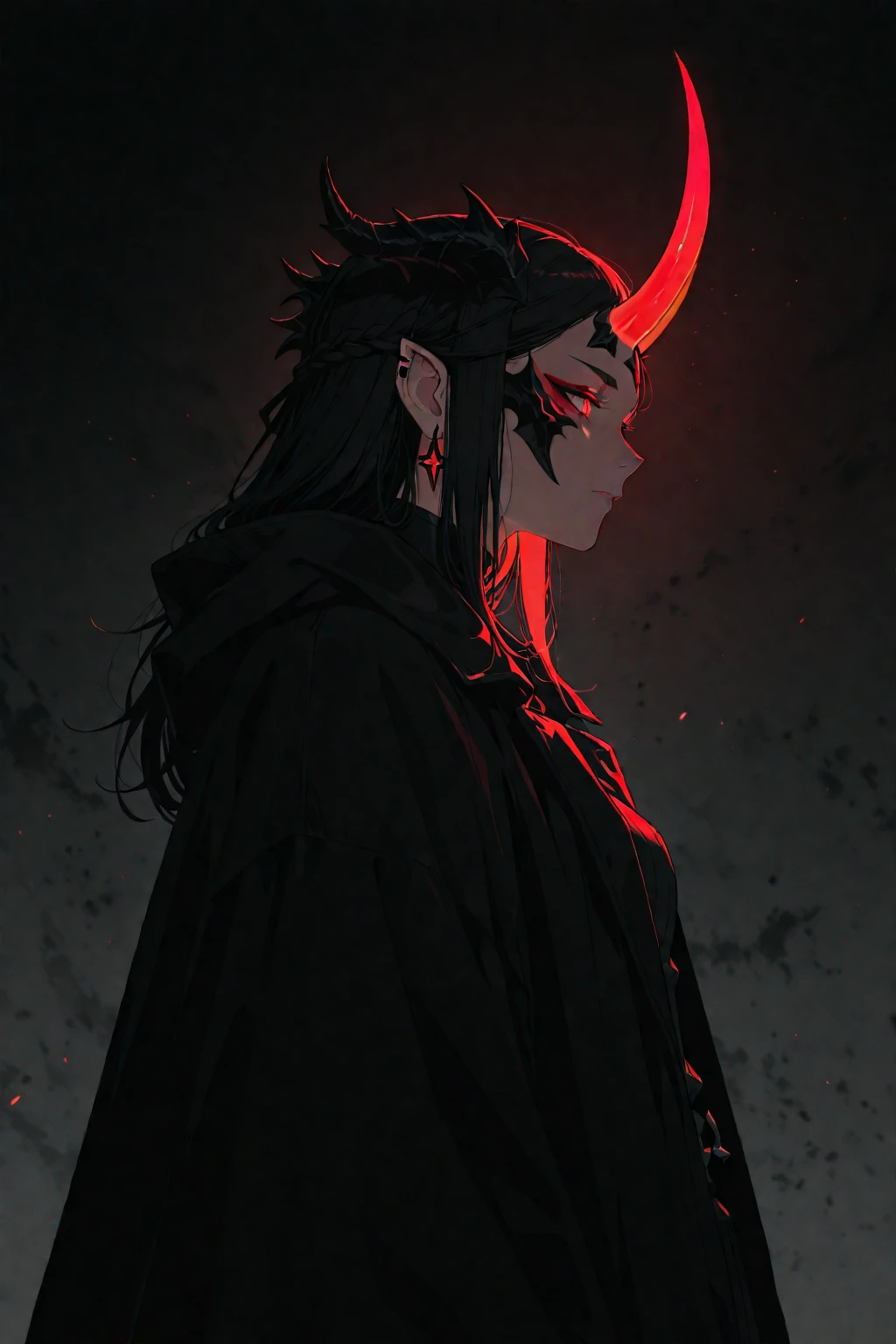 This is a guy who can't even see his face, just a black shadow, with a pair of giant red eyes, surrounded by something that looks like tentacles. Mysterious and great.