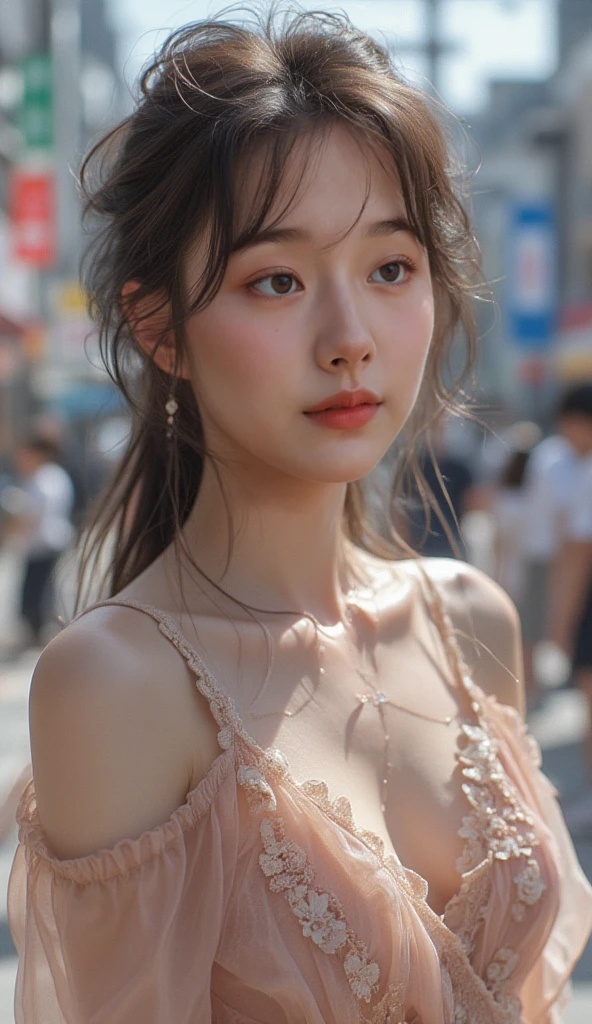 (((masterpiece, highest quality, Very detailed))), One doll-like female in gothic lolita fashion, 14 years old, Accurate anatomy (beautiふul gray eyes, very, very large slitted eyes, delicate, , beautiふul eyes, very, very length eyelashes, Thin Nose, Small Mouth, Thin lips, Thin body, slightly length neck, rather thin shoulders, length thin arms, length thin legs), Precise pose (facing forward), Precise makeup (Unhealthy complexion, Natural Makeup, Light brown eyeshadow, very light pink blush, natural and natural very light pink lipstick), Accurate Skin (clear white, perfectly smooth), Accurate hair (Bright and clean silver hair, Vertically curled silver, length, Windblown Hair), Accurate costumes (black dress with ruffles, lace and black roses, A black dress that reveals shoulders and chest), Accurate lighting (Dim Light, Oblique light) Photographic equipment (SLR, single focus lens), setting (f/1.8, S400, ISO100), Accurate background (Plain Black), Highly realistic photos that accurately capture the entire body, (((Dramatically improved overall accuracy, creating a Very detailed and realistic image))).