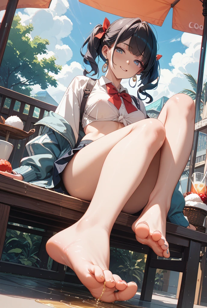 masterpiece、highest quality、2 girls((2girls))、、、slim、Flat Chest、(Exposing her perfect naked body:1.2)、Sitting by a forest lake、picnic、lunch、smile、summer、warm、Soft Light、bright、post impressionism、Watercolor、((spread your legs:1.2))、((Piss flying high from pussy:1.2))、((peeing:1.3))
