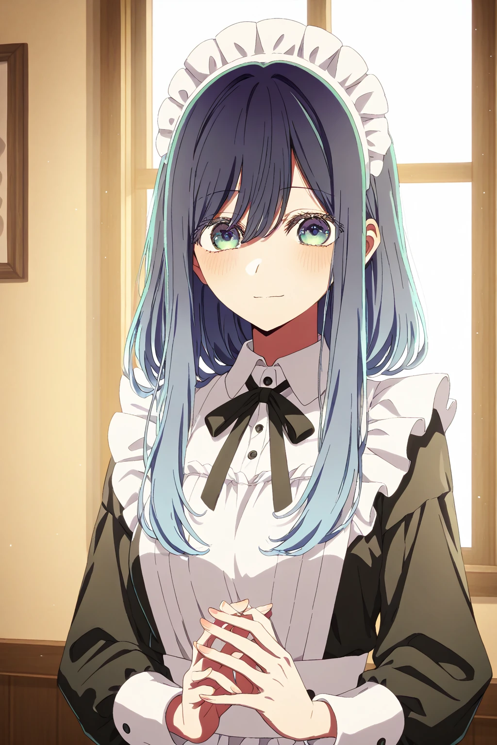 Anime characters sitting on the floor holding a plate of food, anime girl in a maid costume, gorgeous maid, anime cat girl in a maid costume, Maid outfit, anime maids riding early tanks, wearing maid uniform, a sexy maid in a magical forest, Maid dress, loli in dress, maid, a maid in a magical forest, anime barbie in white stockings