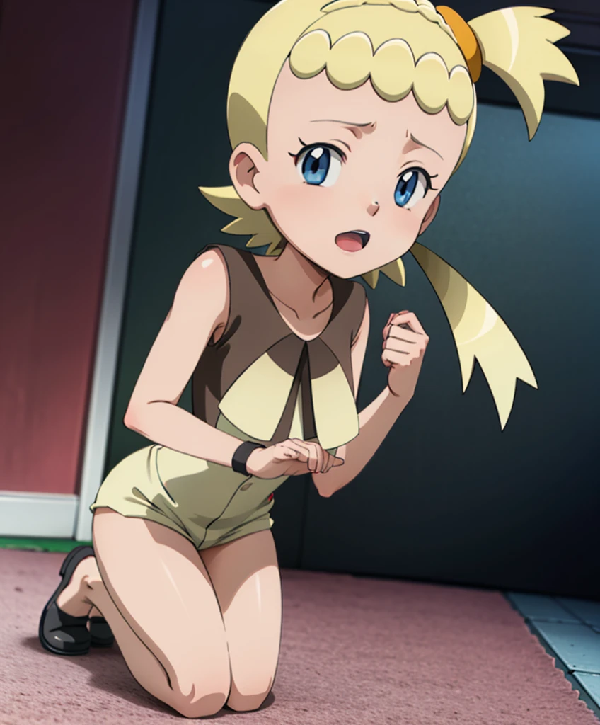 score_9, score_8_up, score_7_up, score_6_up, BREAK, source_cartoon, source_anime,
squatting, amaliaold, brown eyes, green hair, ponytail, dark skin, angry, chained collar, chain, leotard, foot focus, toes, stirrup stockings, solo, simple background