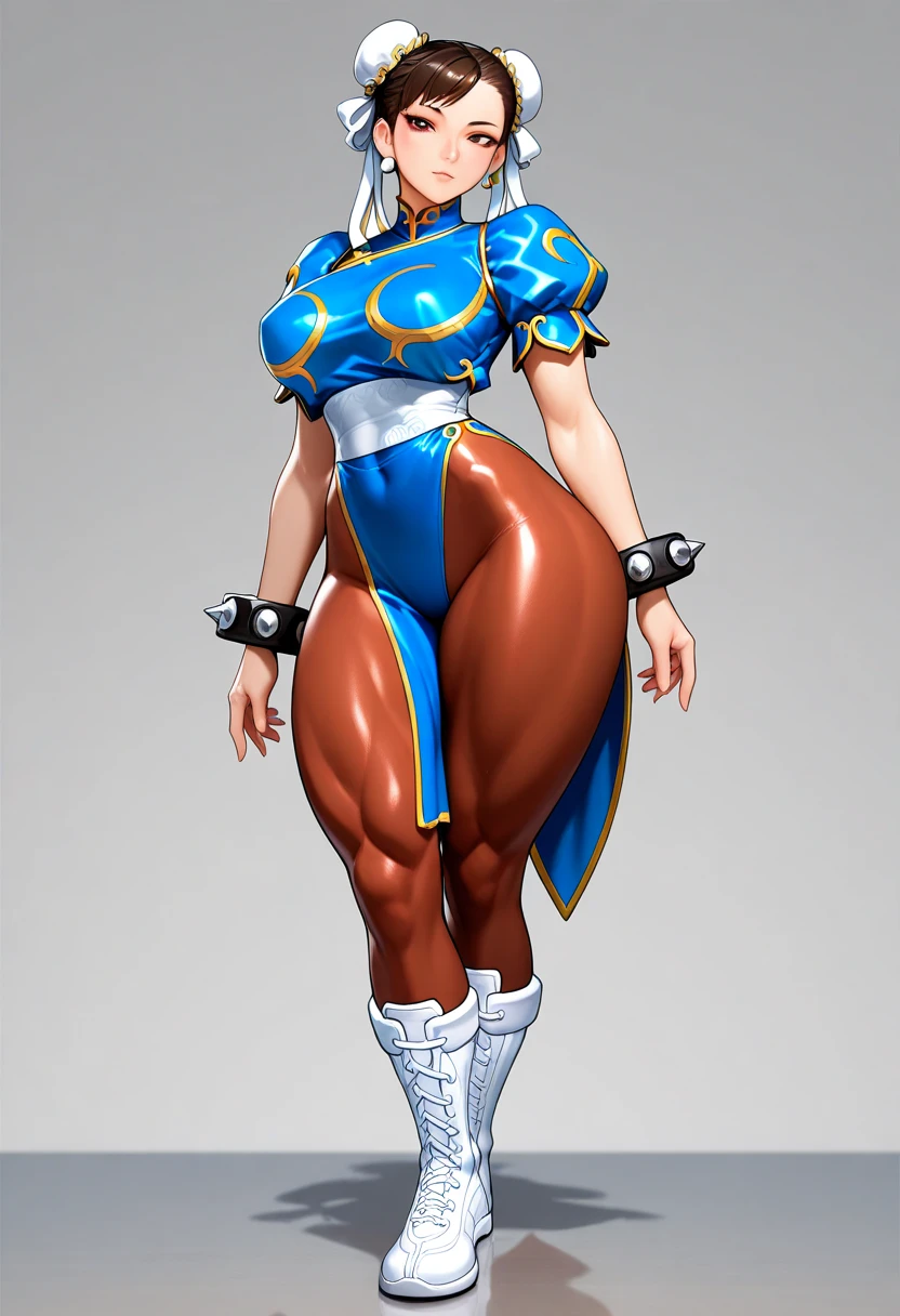 arafed female character with a blue cape and a blue cape, by Jason Chan, artstation masterpiece, alexandra fomina artstation, portrait of chun - li, strong pose, wojtek fus, cgsociety masterpiece, big biceps, chun - li, chun-li, chun li, muscular character, portrait of chun li, chun li at the gym