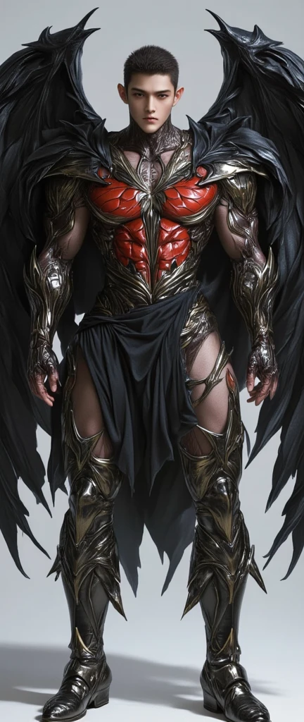 (megan fox), (muscular:1.5), (masterpiece:1.1), (best quality:1.1), (ornate:1.1), (red and black coloring:1.26), BREAK, (horror:1.0), (esoteric:1.1), (solo:1.4), (dynamic angle:1.0), (cowboy shot:1.0), (woman:1.1),(very muscular bodybuilder girl:1.25), (huge upper body:1.25), (narrow hips:1.0), long hair, (gothic intricate vampiric armor:1.25), ((full body front view)), (gauntlets:1.0), (shoulder armor:1.1), ((tarot style frame:1.25)), (glowing red eyes:1.25), (huge muscular arms:1.5,), (10-pack abs:1.4), (lots of veins:1.25), thin legs, Realistic, Very detailed face and eyes, masterpiece