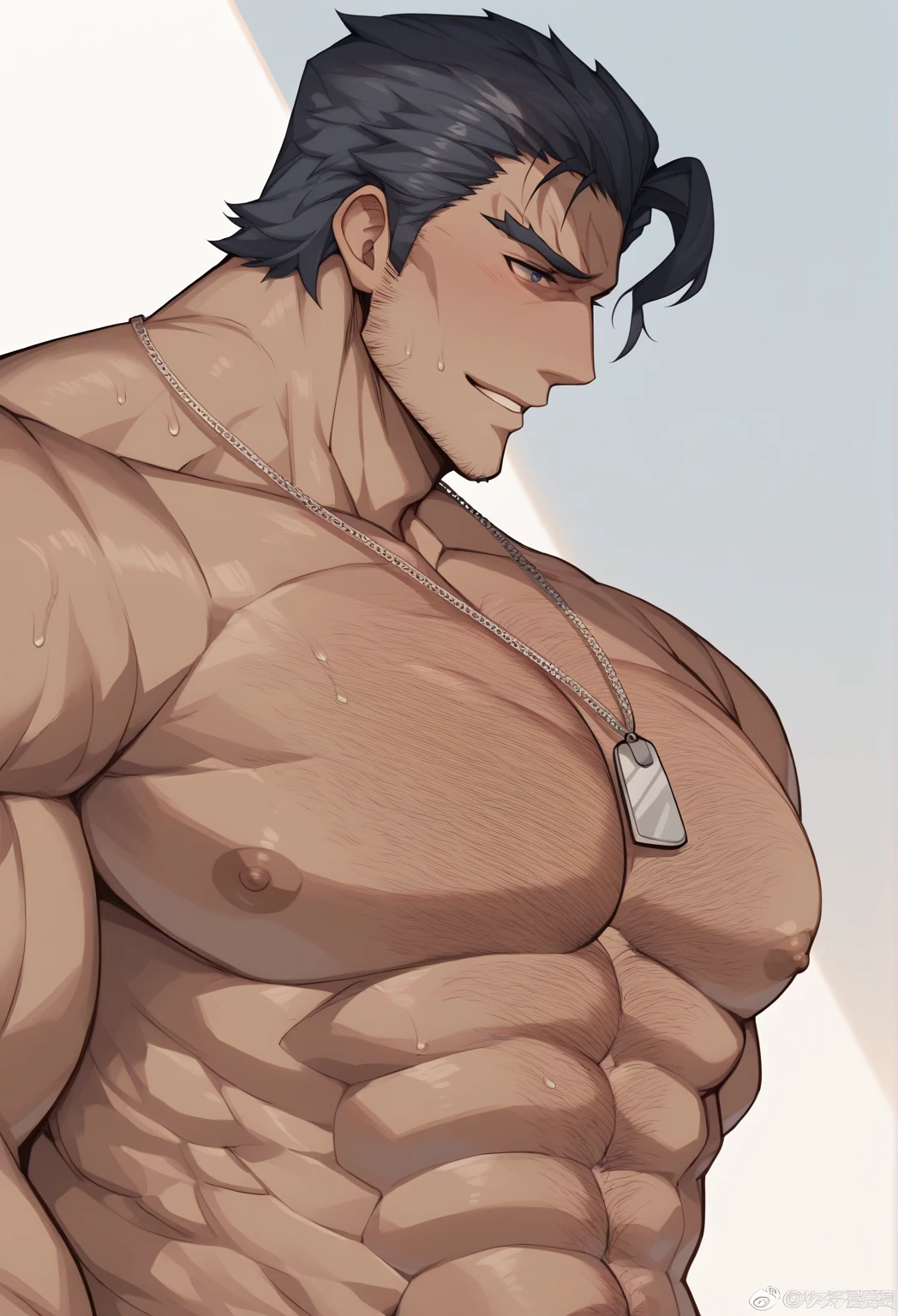 Best quality at best，Libido boy，Dog ears，musculature，，Brush cut，Semen