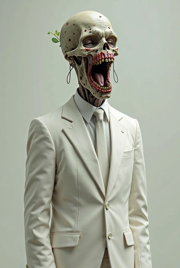 Original skull in suit and tie illustration