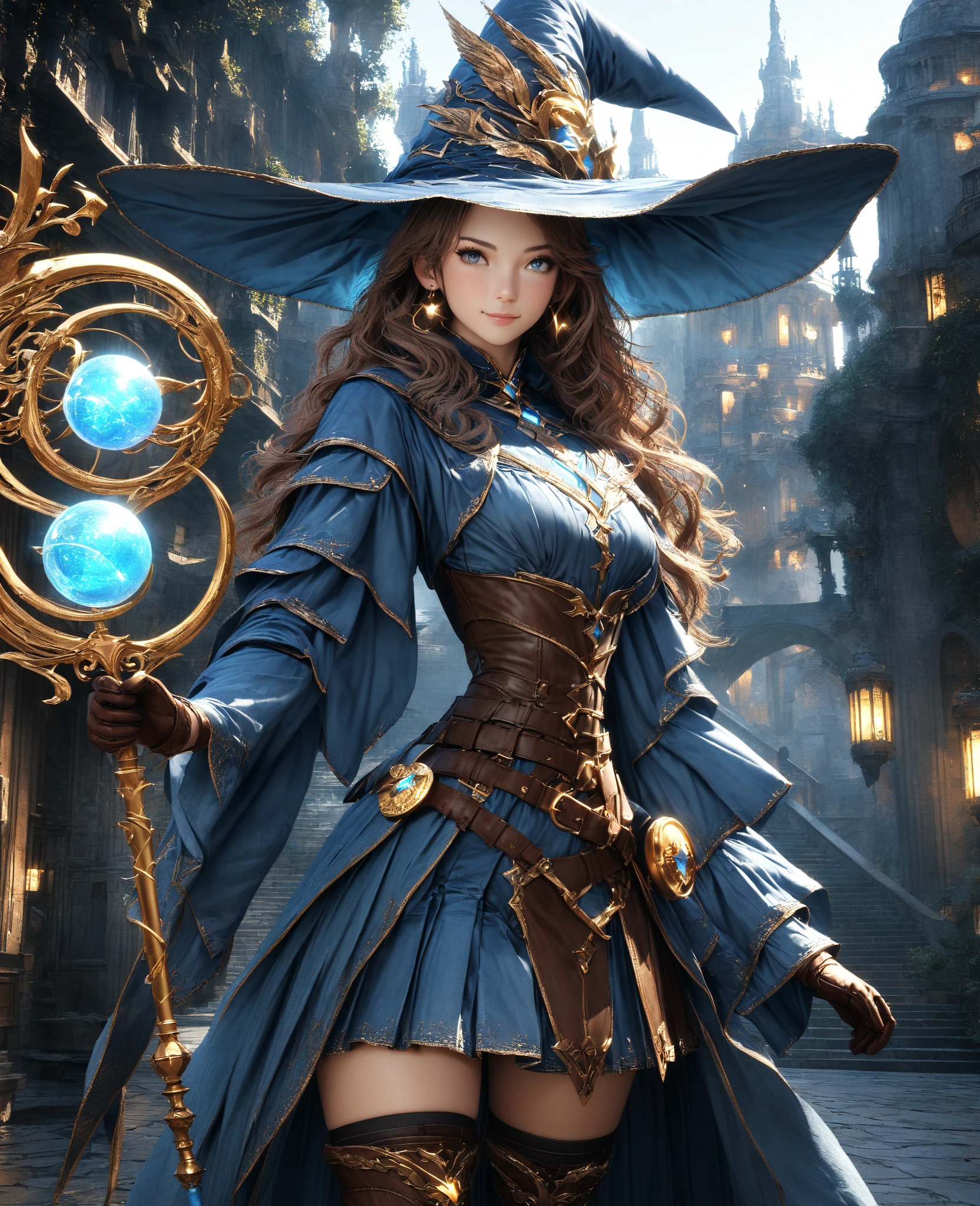 8K,((highest quality)), ((table top)), ((realistic)), ケルトのwitch, witch, artistic anatomical hand, fine art anatomy, shining blue eyes, woman's face, , Trending at Art Station, sharp focus, studio photography, intricate details, very detailed, fine eyes, figure, very detailed, Red and Black witch Costume,sharp focus, digital rendering, Professional, beautiful expression,超A high resolution,super realistic skin,Colorful effect of the magic circle behind you,in the forest,Super beautiful(like the real thing),battle scene,action pose,view audience,grim expression,dynamic pose,fighting pose,very big white magic circle,