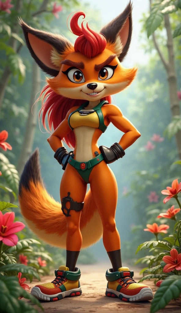 Crash bandicoot avec un corps de femme humaine ,