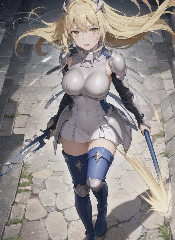 Ultra-high definition image quality、beautiful girl、Female Swordsman、Light Armor、Griepputz、Long Hair、blonde、20-year-old、Be confident々face、Very short tight skirt、Sexy posture、Cowgirl、wilderness、Highest quality,Big Ass、Big Breasts、Thighs、Grasping the hilt of the holy sword Excalibur、pure white, Exquisitely decorated panties、Take a big stride and kick your feet out to jump、Joan of Arc style clothing、Wind King Barrier、Her hair is blowing in the wind、The Sword of Promised Victory、god々I&#39;m wearing a new aura、Big Ass、Valkyrie the War Maiden、Crotch close-up、Angle from directly below、Squat with your legs apart