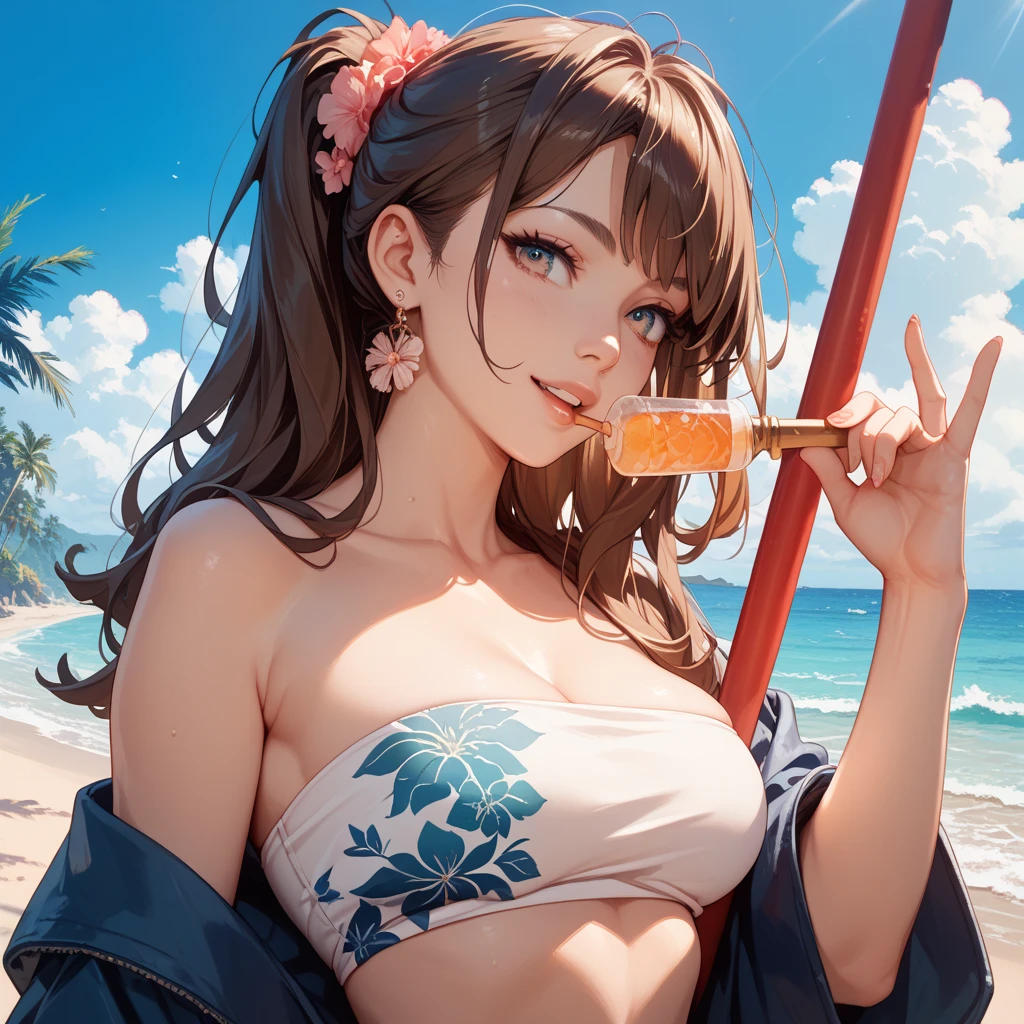 A beautiful and cute girl,Breastkini,Naked foot,Extreme light,Ultimate texture,Best quality at best,A high resolution,The eyes are relatively large,The nose is relatively large,The mouth is relatively large,