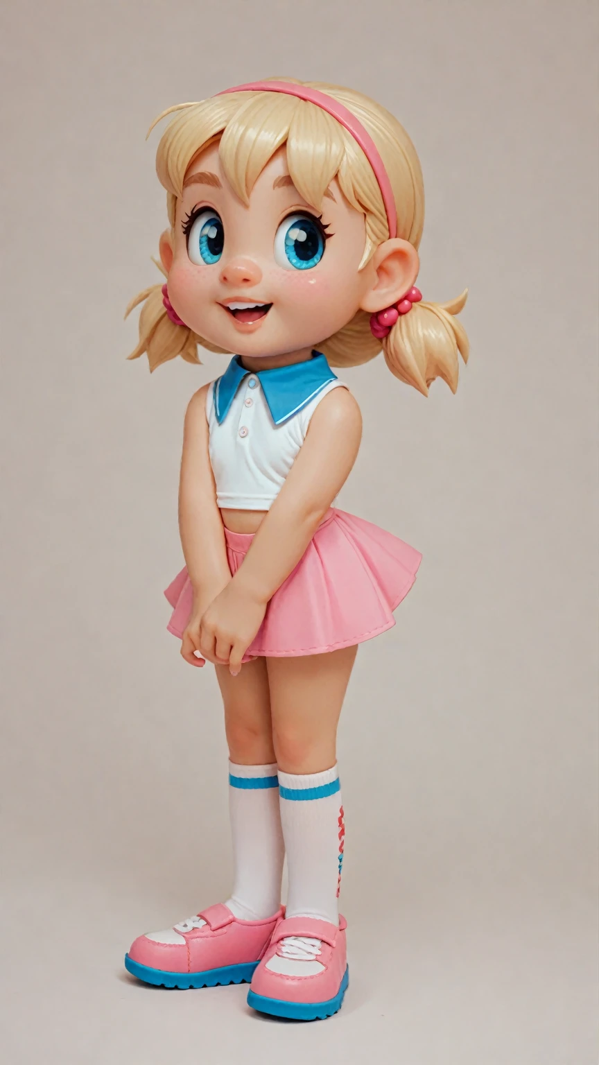 Brenda wearing blue microskirt,(and white thong:0.9),(blue sailor top:1.1),blue eyes,pink hair,double bun,Ideal woman's butt and hips,insanely detailed,beautiful detailed face,masterpiece,best quality,<lora:Brenda-10:0.9>,<lora:microskirt_v0.2:0.6>,