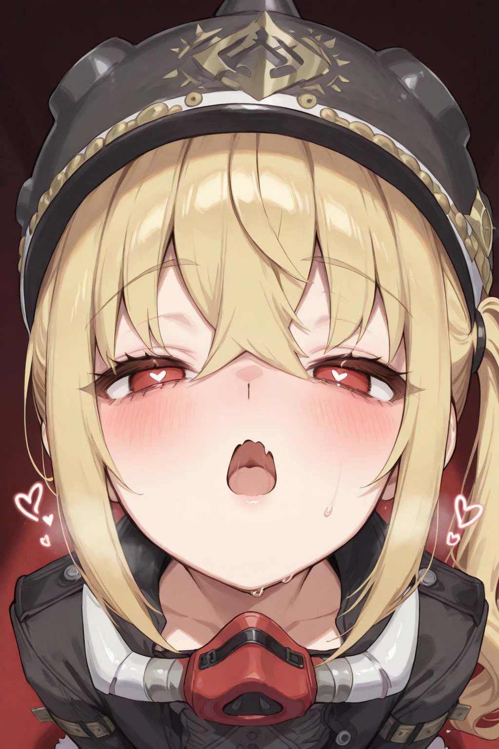 ((solo girl)),((Perfect body,))((Super beautiful,))((High quality,)), (sweaty,) (wet all over,) blush,saliva, steam,(((sexual Underwear,)),atago, blue eyes, blond long hair,blue military uniform,collar,pantyhose,))),collar,pov, Looking at Viewer,gigantic breast, exposing thighs, thigh-high socks,blush,saliva trail, steam, ((midnight rooms,)),beautiful girl hugging me, sticking out her lips and asking for a kiss, looking ecstatic,Looking at Viewer,pov,big open mouth,tongue out,(((incoming hug,)))((beautiful girl stretching out her arms and hugging me)),((incoming kiss)),Half-open eyes,Saliva, love juice,((Midnight )),Her huge breasts are pressed against me,fisheye lens,((((face focus, close up of face)))),Onomatopoeia, sound effects,((uvula)),nipples visible through clothes,