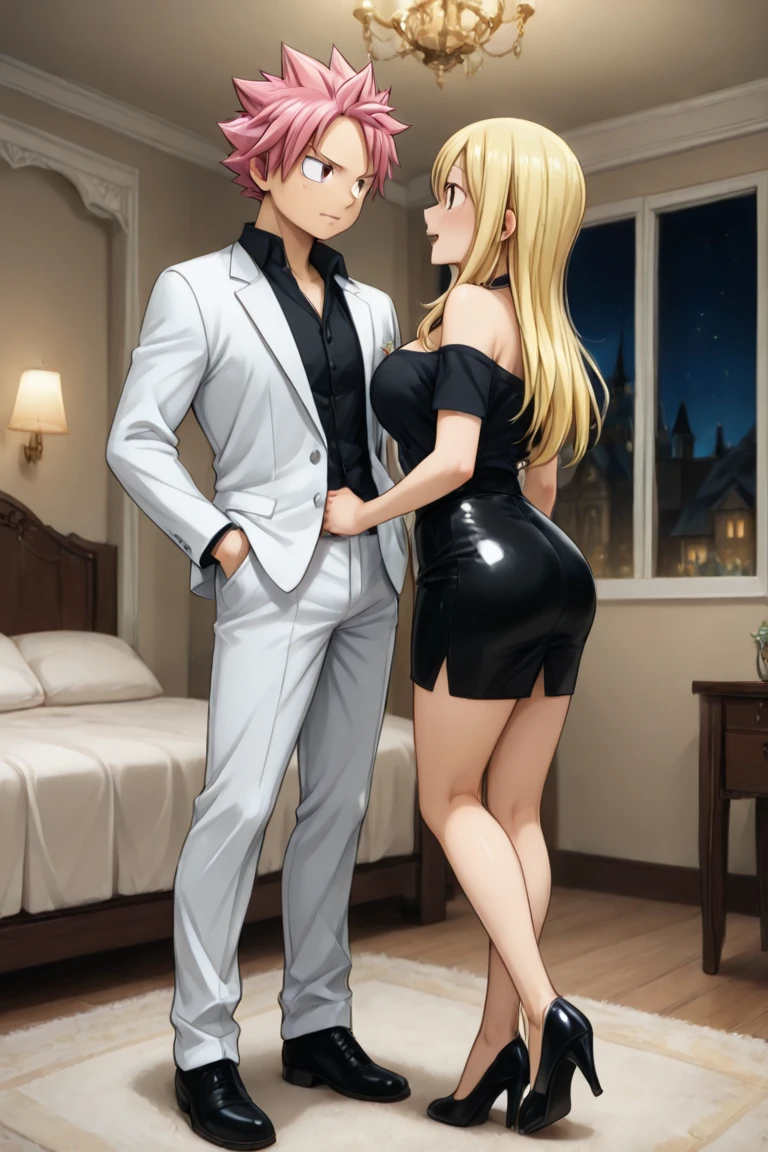 Hermosa chica rubia muy sexy con tetas muy pero que muy grandes, enormes. Facing the wall and only with an open white shirt and with a handsome boy behind him putting his penis up her ass.