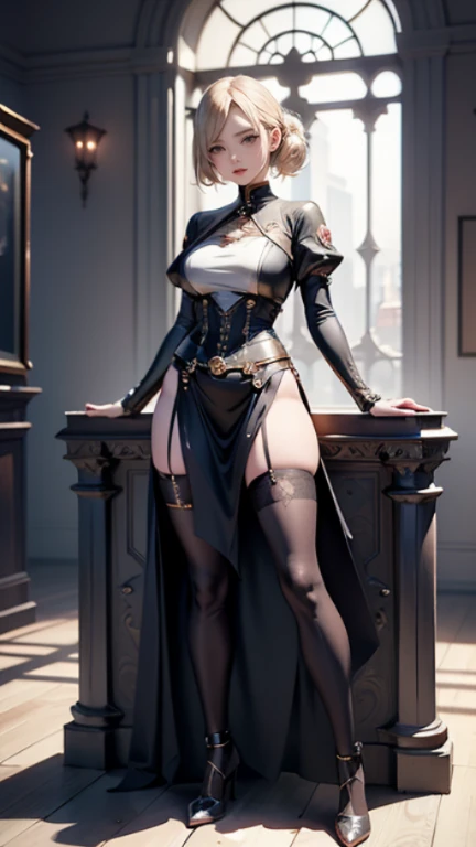 Design a layout showcase Gaming character, (1girl). no clothes (best quality), 4k, ultra-detailed, (Step by step design, layout art:1.5), (luminous lighting, atmospheric lighting), (((full_body_shot:1.4)))