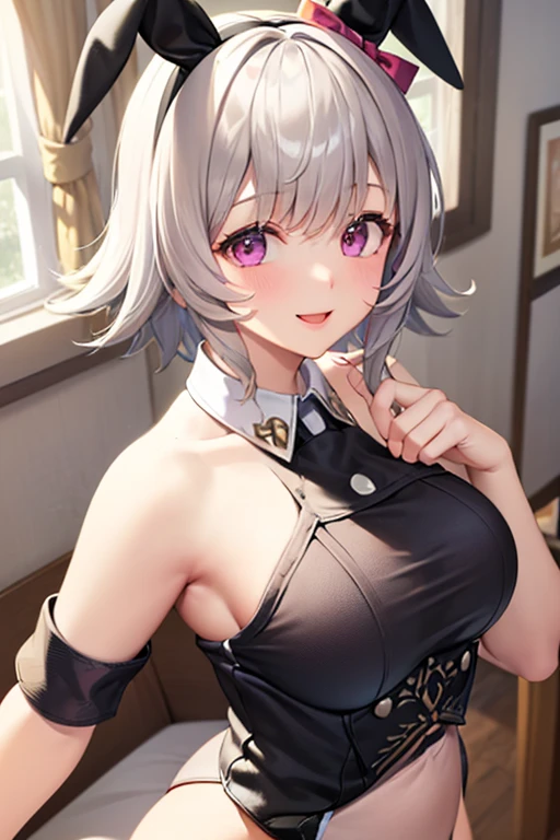 ((best quality)), ((masterpiece)), (detailed), perfect face, Twin tail, ear cat, dress, small breasts