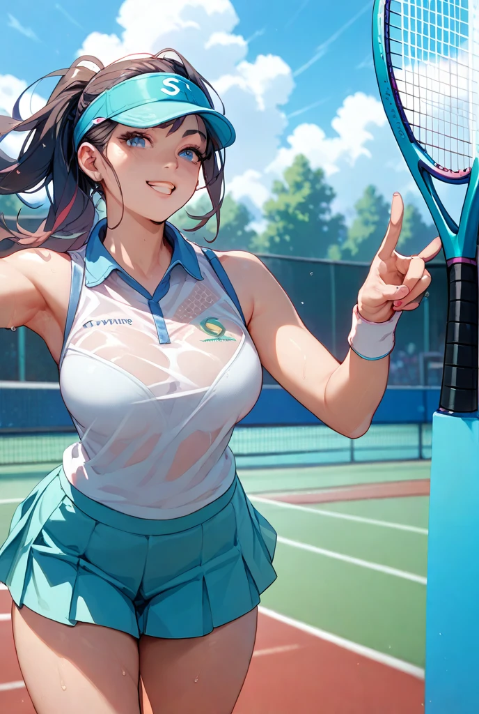 テニスラケットとテニスボールを持っている白いTennis Wearを着たアラビア風の女性, Tennis Wear, Play sports often and shirt, Play sports often, Play sports often and shorts, Martina Fakova, Play sports often, Playing tennis, sporty, Healthy girl, White bra, Cute Sportswear, sporty physique, Attractive body, West Shot, An athletic body, Play sports often and dark blue shorts