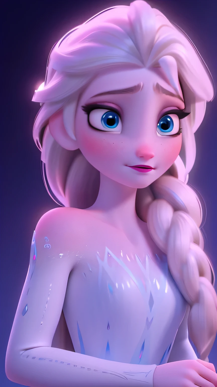 Elsa, (perky breasts), (((small breasts))), smirk:1.2, beautiful blue eyes, (perfect iris’s), depth of colour to her eyes, blonde hair, long hair, braid, full lips, blush, naked, she is showing her vagina, depth of field, bokeh, (special attention to skin detail: 1.2), masterpiece, best quality, ultra-detailed, ultra-HD, photorealistic, cinematic, ((mid camera shot)), sensual pose, alluring, nipples:1.4, looking up at camera, closeup on her face, her cheeks are blushed, 22 years old, she is on her knees, eye contact:1.4, high angle:1.5, ((closeup on face)), perfect face, (((visible breasts))) bokeh everything other than her perfect face, location is Arendelle in winter, ice castle