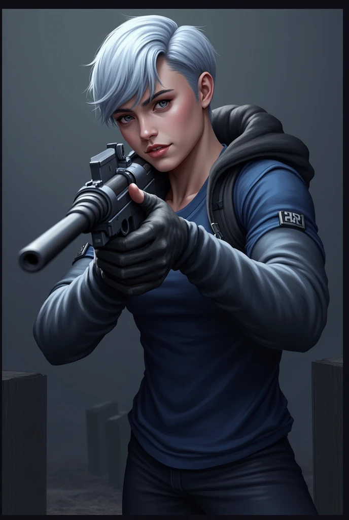Frost,  blue hair, pixie cut, blue lips, blue eyes,  solo, serious expression, frontal,    upper body,   closed fist,
FroNin, fingerless elbow gloves, ,bodysuit ,thighhighs, black footwear, heels, pelvic curtain , cleavage, 
snow ,  dojo, ice,
(insanely detailed, beautiful detailed face, masterpiece, best quality) <lora:Frost:0.7>