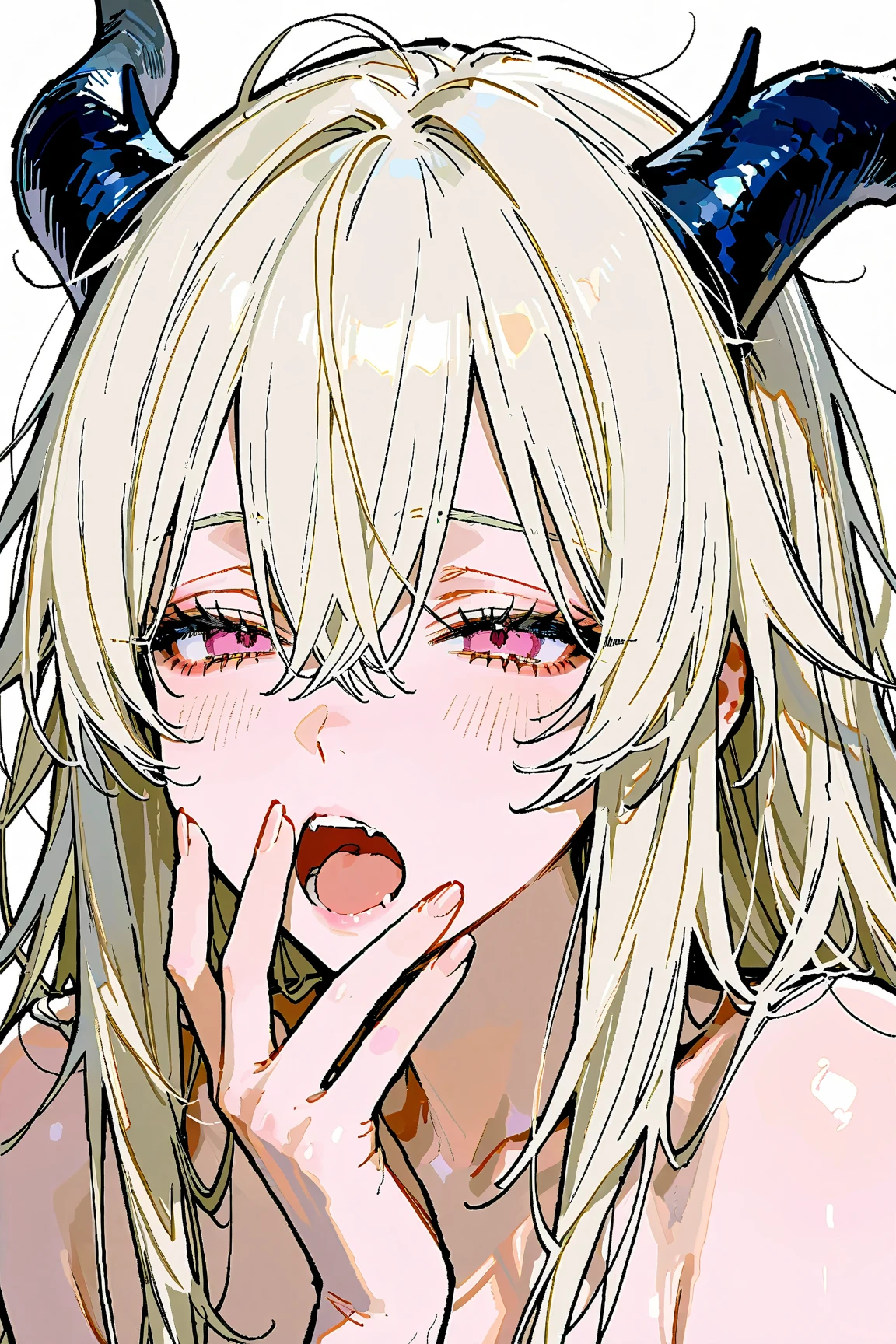 (nsfw),masterpiece,ultra detailed,sharp focus,hyperrealistic, [ 4 k digital art ]!!,(tanned skin gyaru),seductive anime female,mature beautiful face,mature female lying on back,light brown hair,open mouth vertically,trembling,from above,glacing at viewer,thick make-up,face focus,in heat,orgasm,crossed eyes,sweaty,saliva, o-face,upturned eyes
