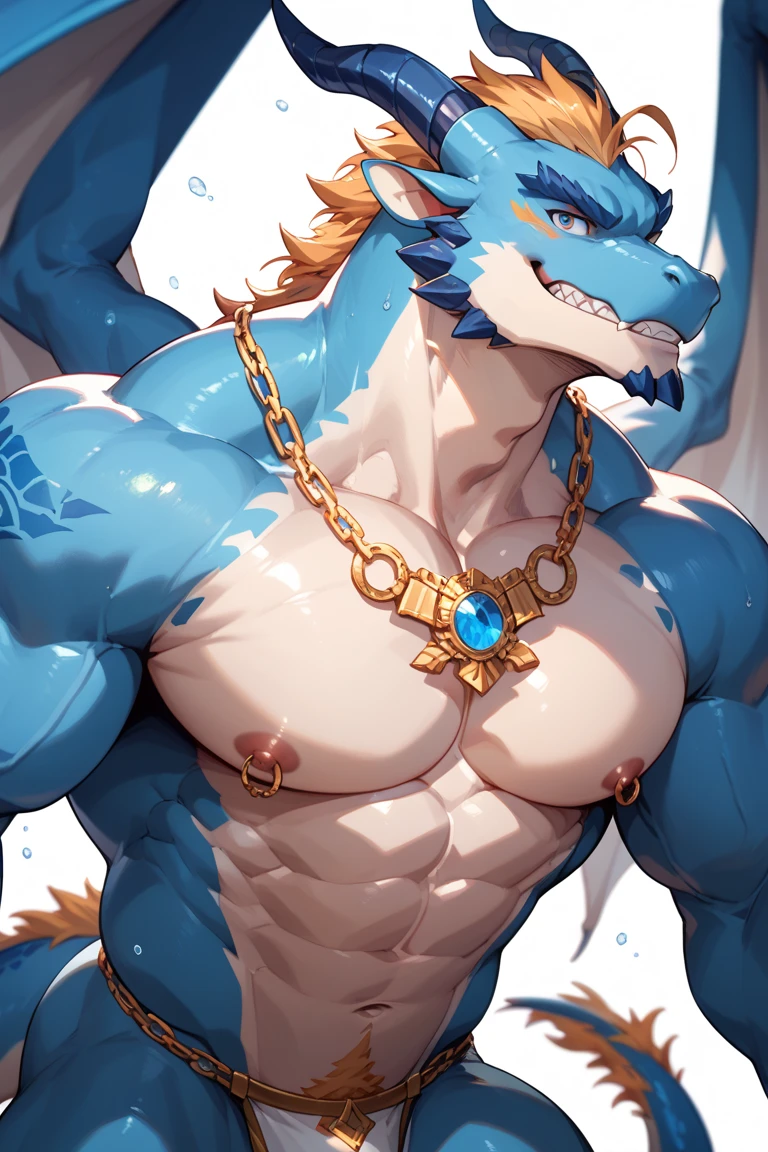 (by null-ghost,by raccoon21),
(masterpiece,high quality),
<lora:zinogre-000018:1>,zingore,blue eyes,blue body,white furry,yellow hand,yellow feet,(tail:1.3),blue wolf,((dragon horns)),blue eyes,tail,(nipple piercing),
open mouth,(tongue out:0.9),(drooling:0.9),
nude,huge pectorals,pink nipples,(paw pose:1.4),
(((FEET FOCUS ,leg up, sole,4TOES,pink pawpads,))),presenting thigh,
(((fluffy sheath,testicles, ))),precum,
sweat,sweatdrop,
looking at viewer,(front view:1.4),
bedroom,detailed background,
<lora:more_details:0.6>,